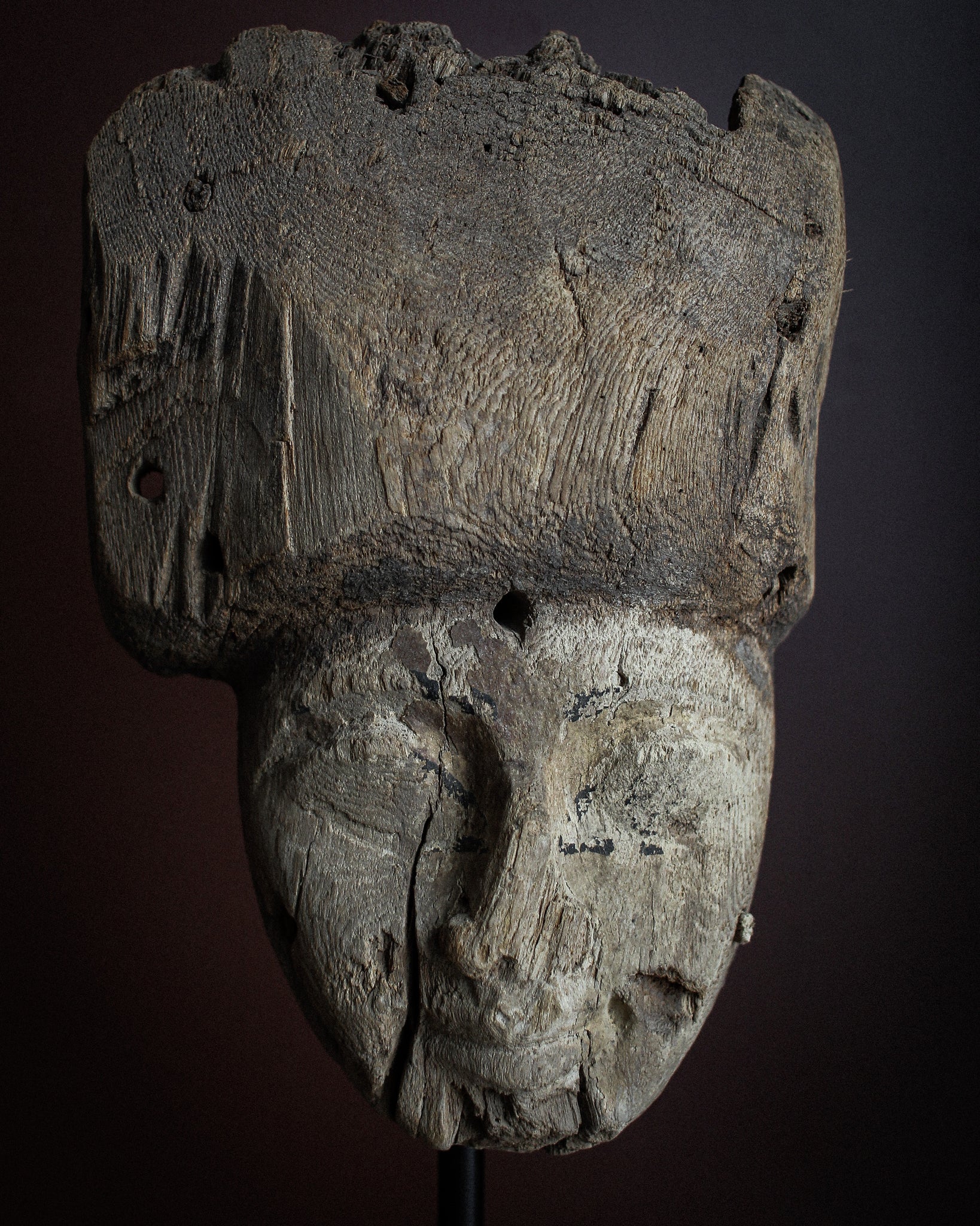 Third Intermediate Period Sarcophagus Mask on Stand