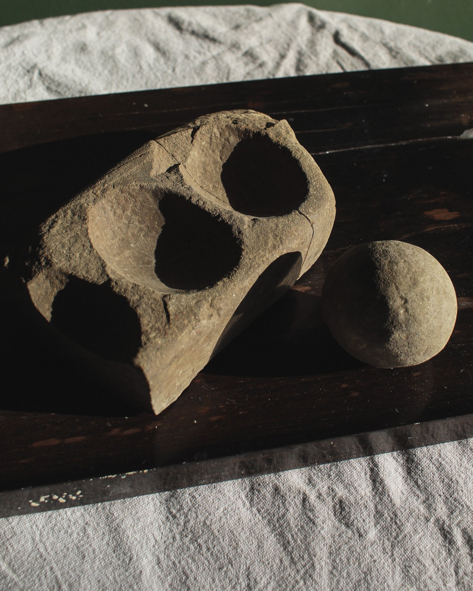 Archaic Period Mano and Metate Ball Stone