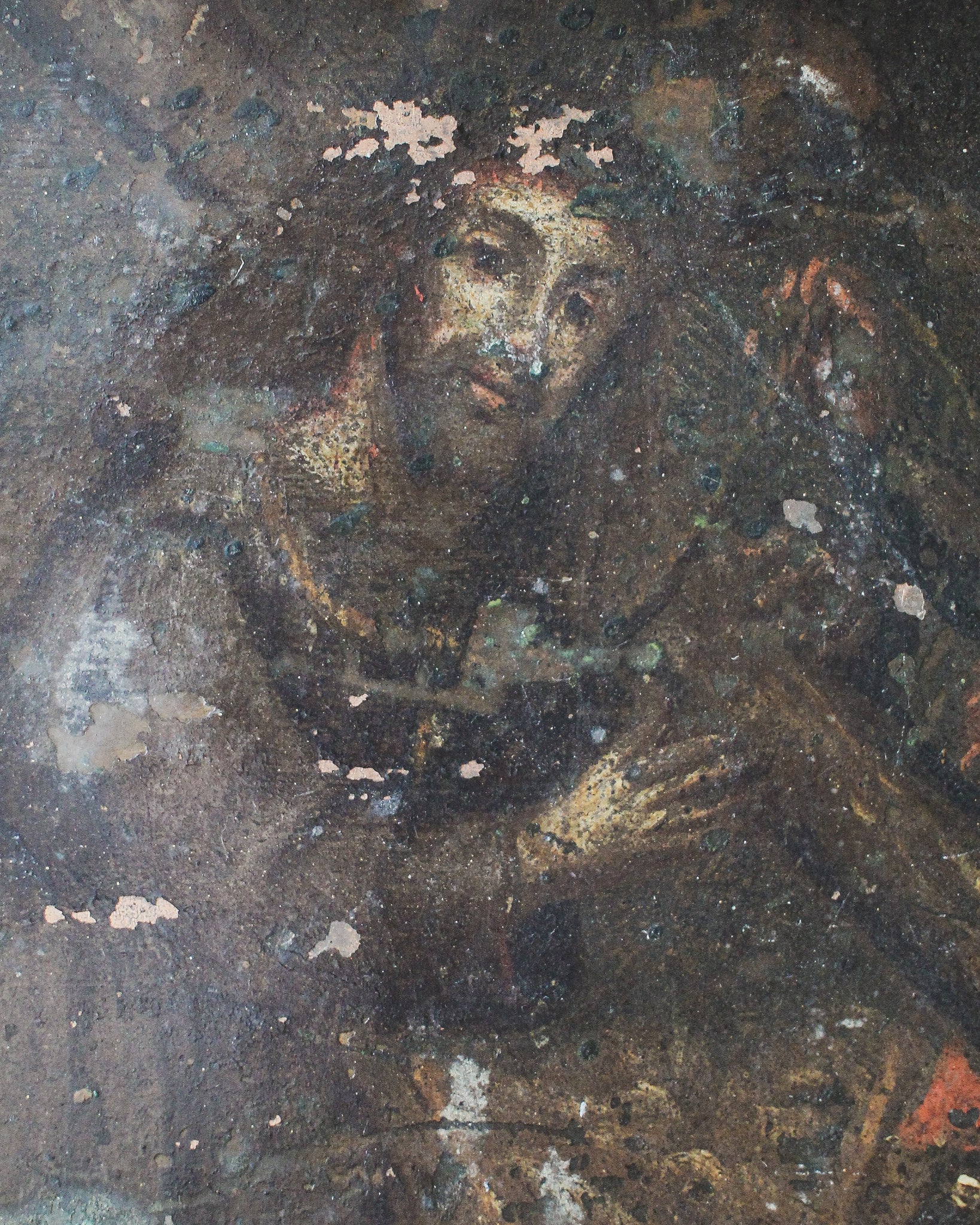 18th Century Oil on Copper Panel of Christ
