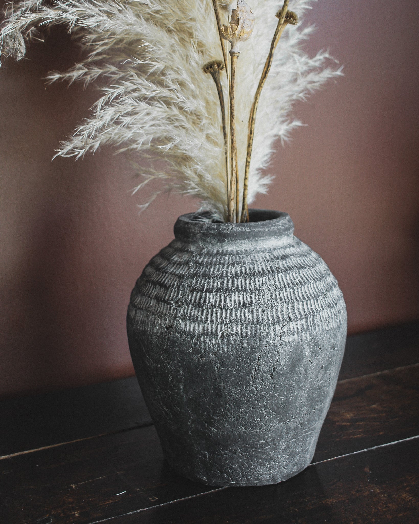 Etched Earthenware Vase