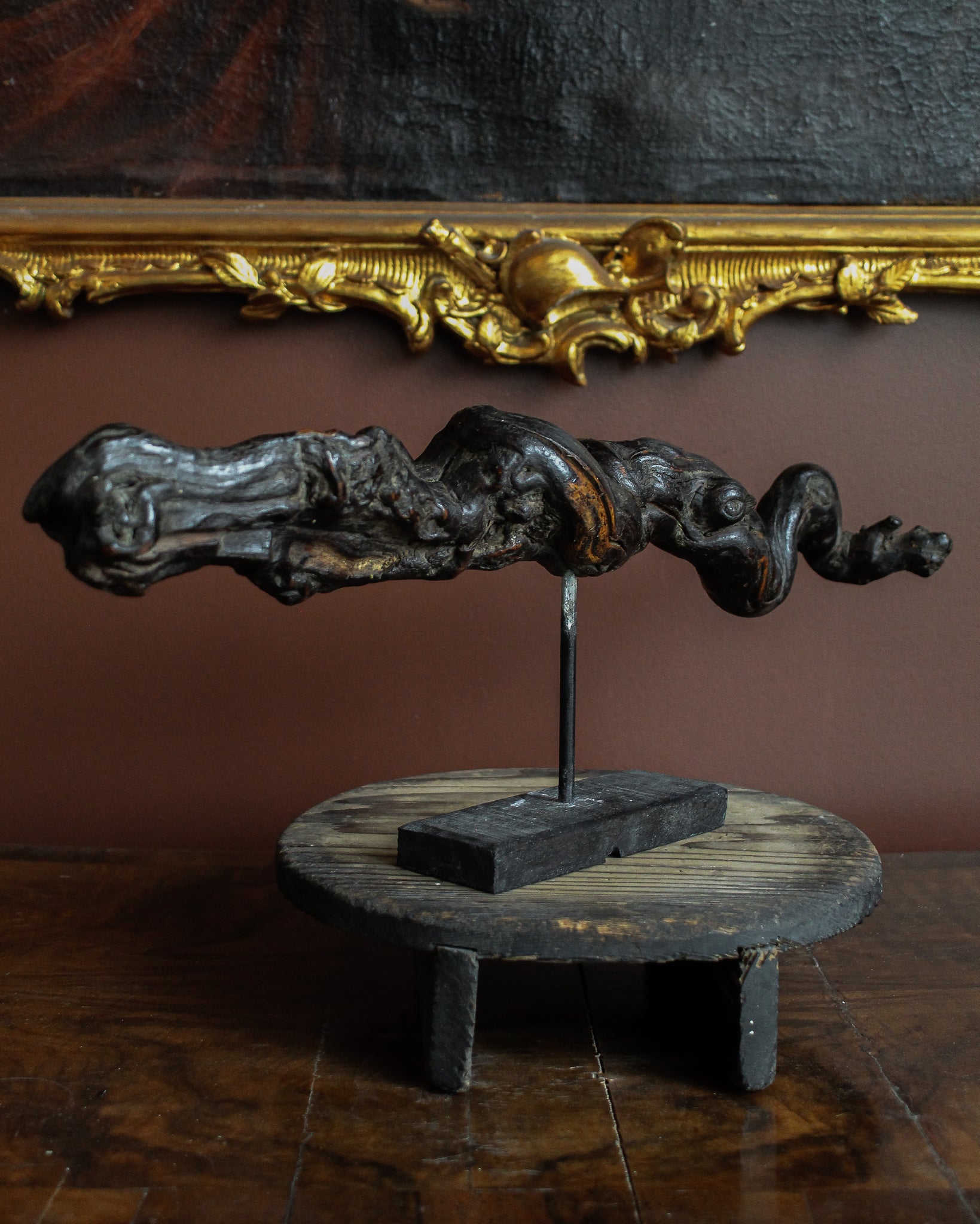 Late 16th Century Witches “Hag Stick” on Stand