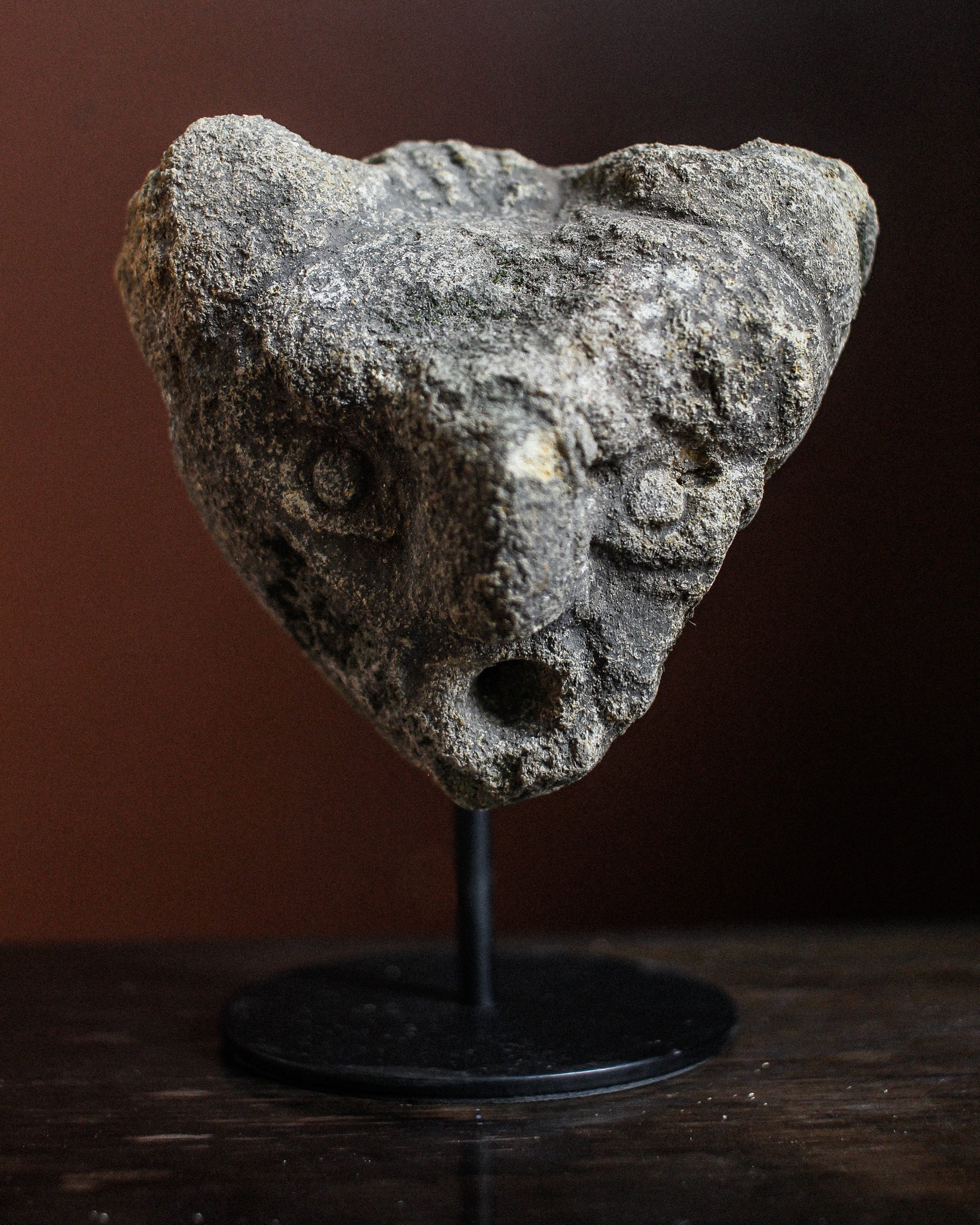 14th Century Portuguese Devil’s Stone Head on Stand