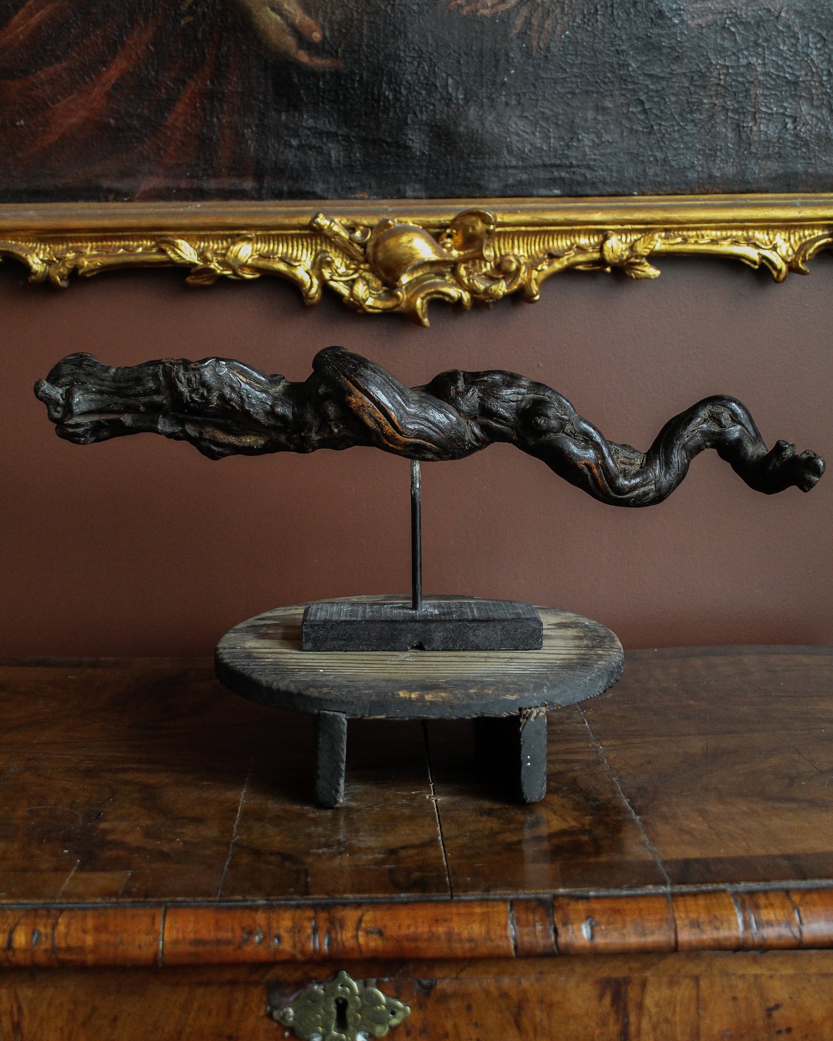 Late 16th Century Witches “Hag Stick” on Stand