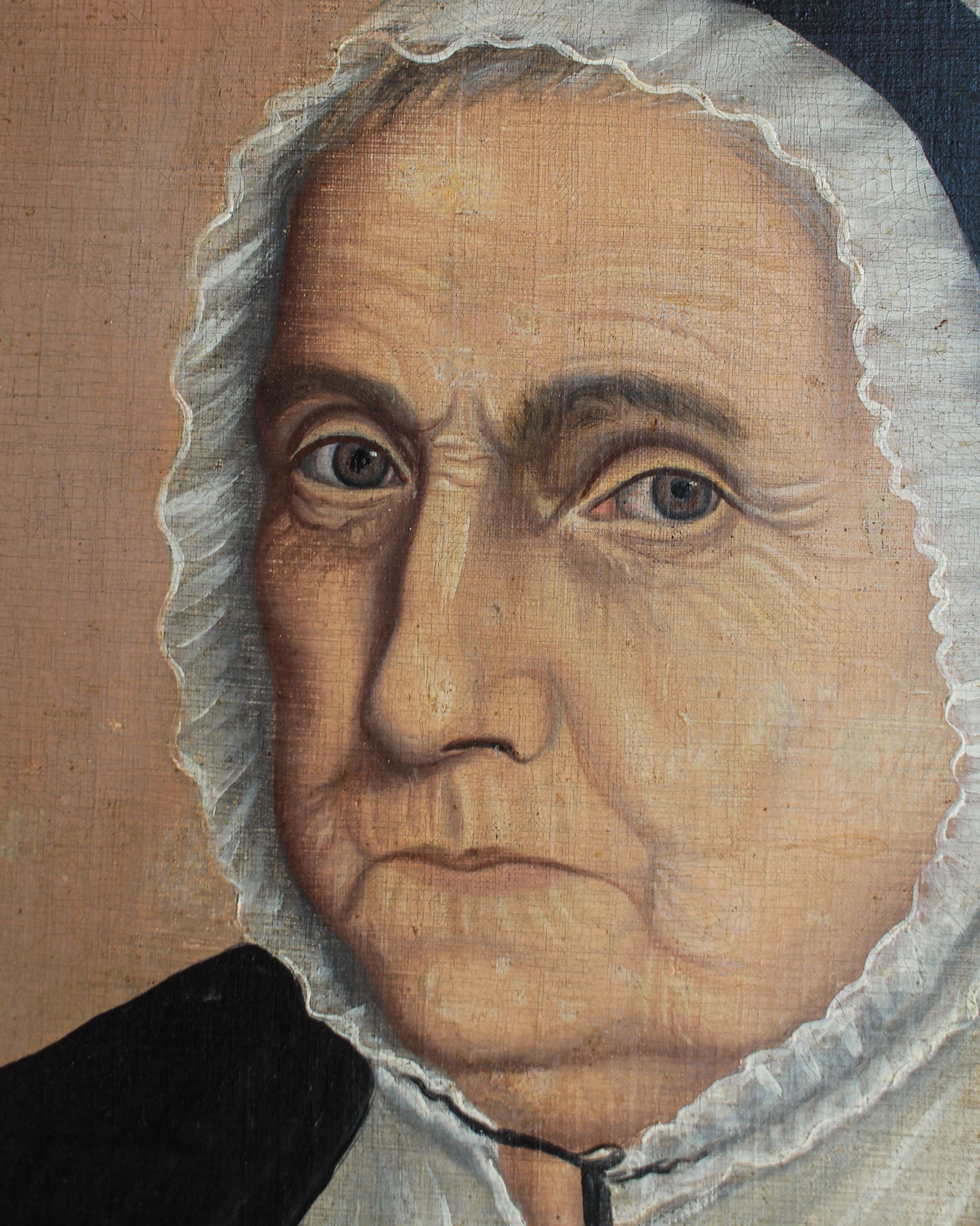 19th Century American School Portrait of Phoebe Mullican, Died 1826, Oil on Canvas