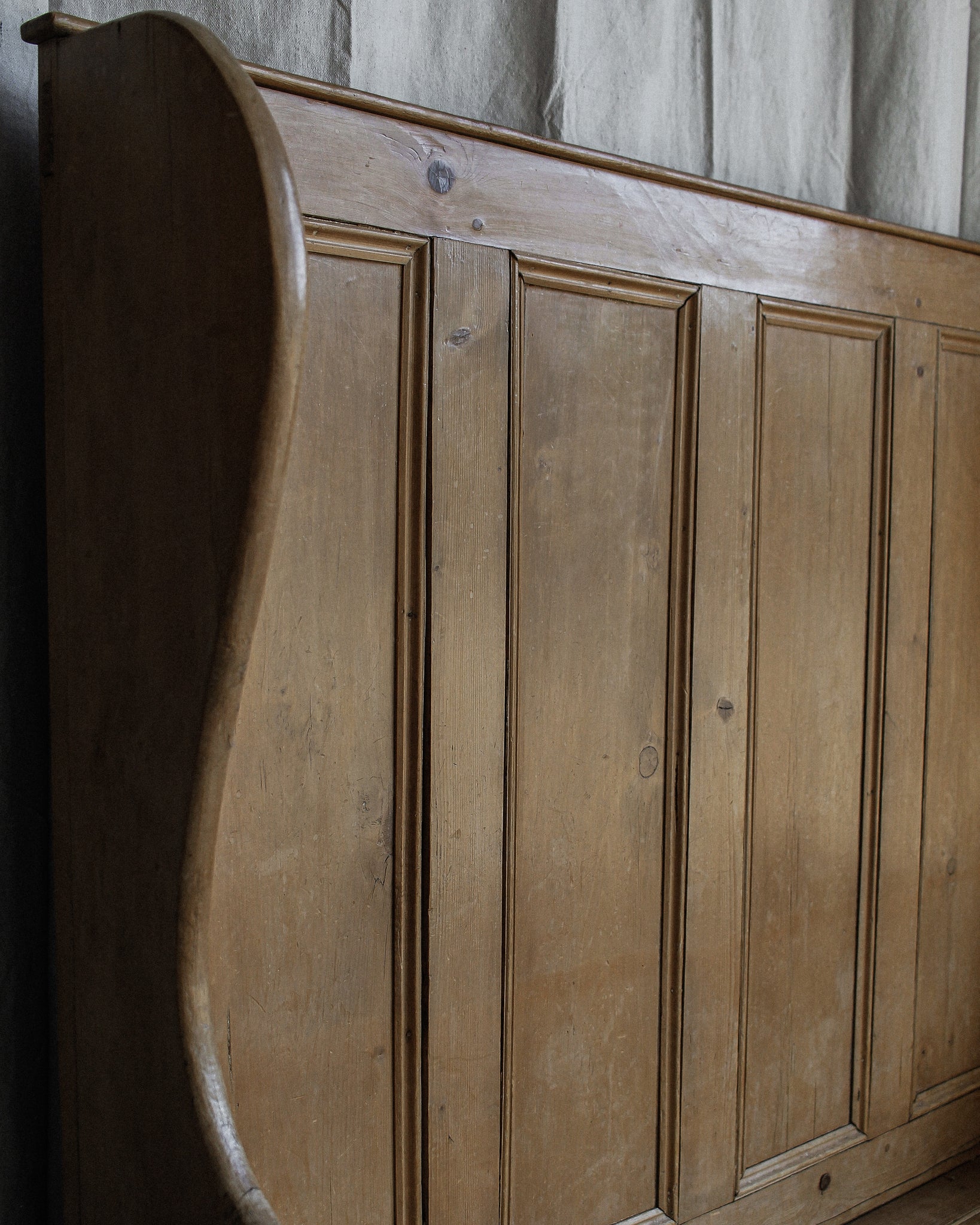 Early 19th Century Irish Pine Settle Bench