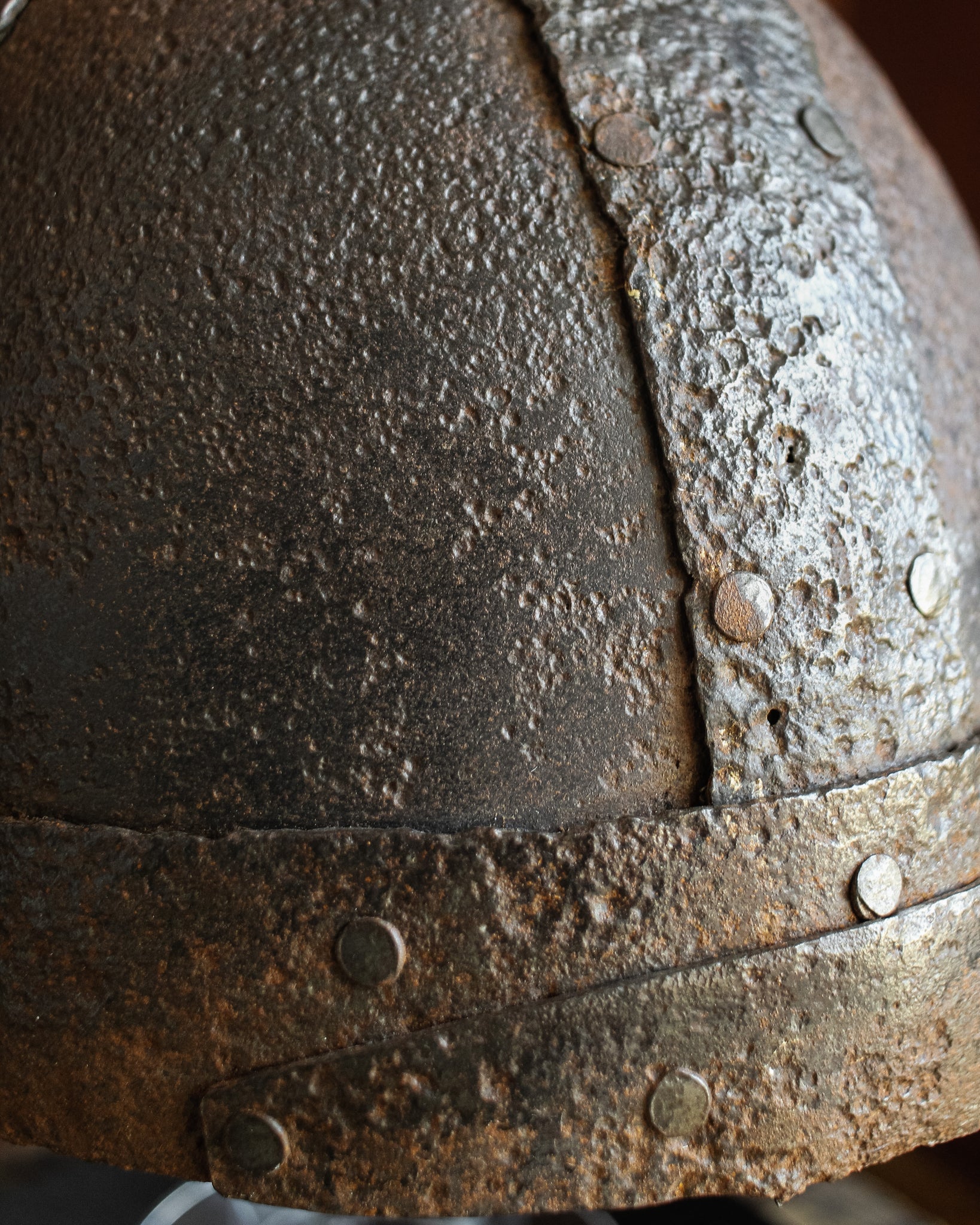 Anglo Saxon Iron Spangenhelm on Stand