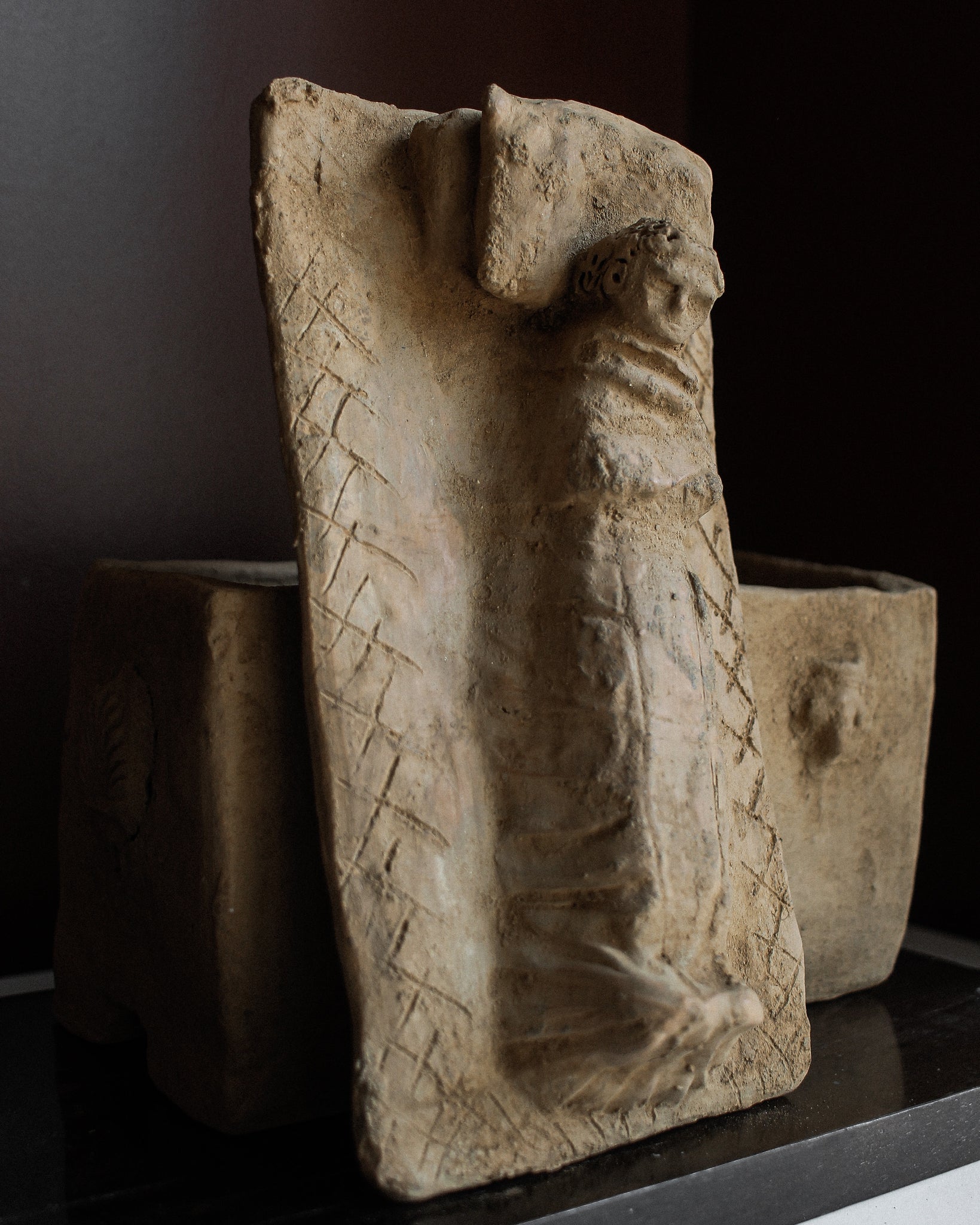Etruscan Terracotta Cinerary Casket Urn