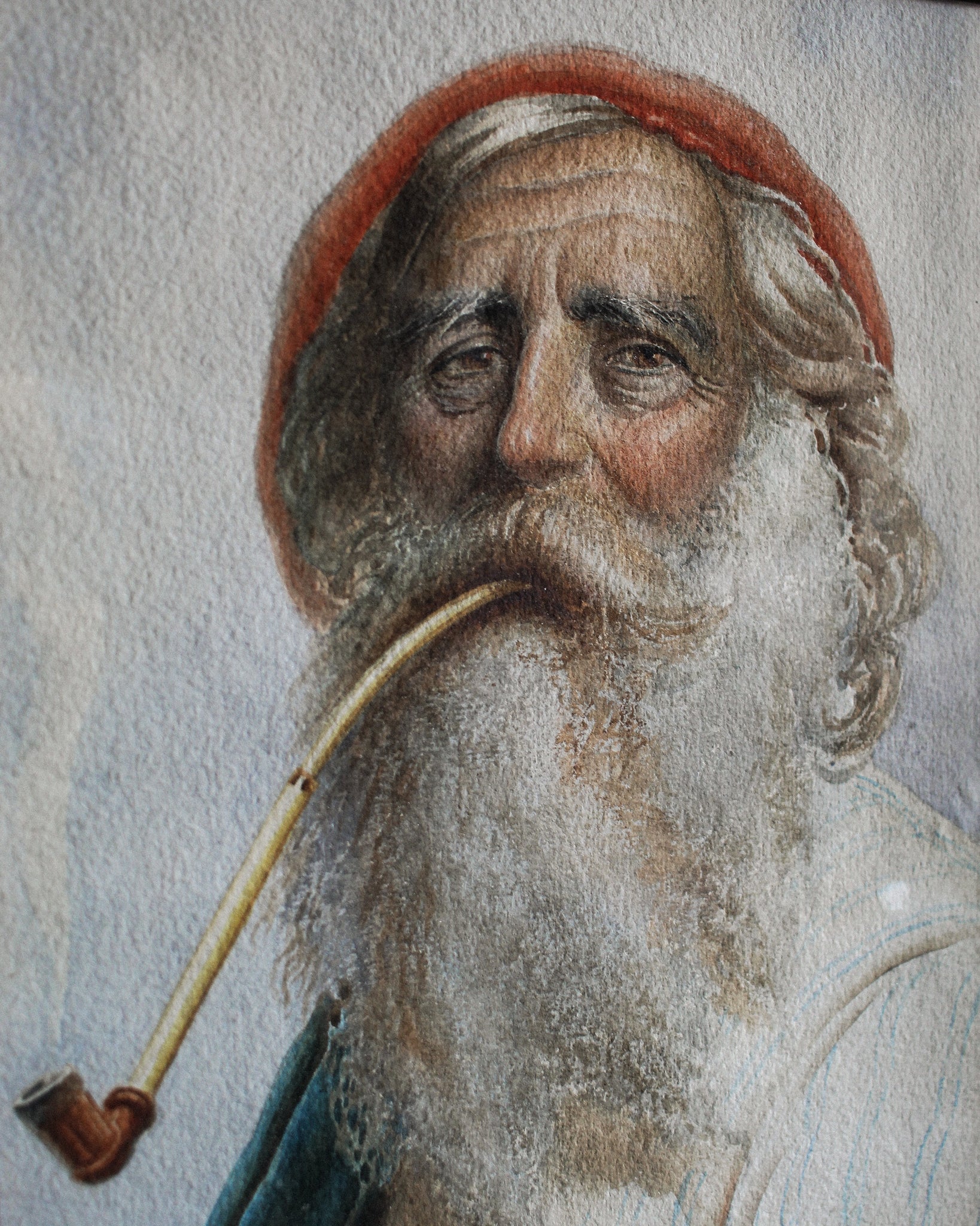 A Pipe Smoker, Antonio Enrico Fiorentino (1894 - 1962), Watercolour on Paper (ON HOLD)