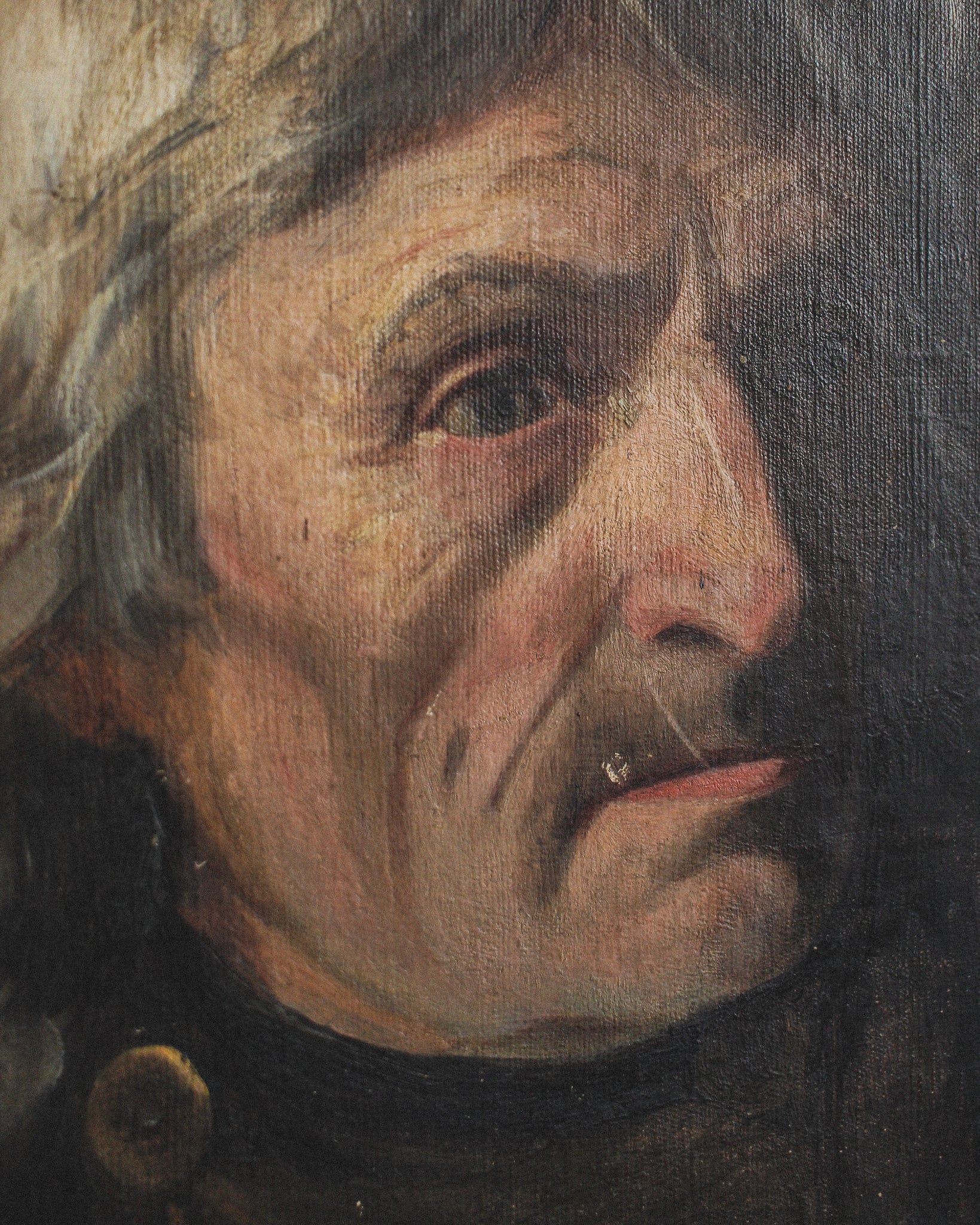 19th c. Portrait of Man in Military Uniform, Oil on Board