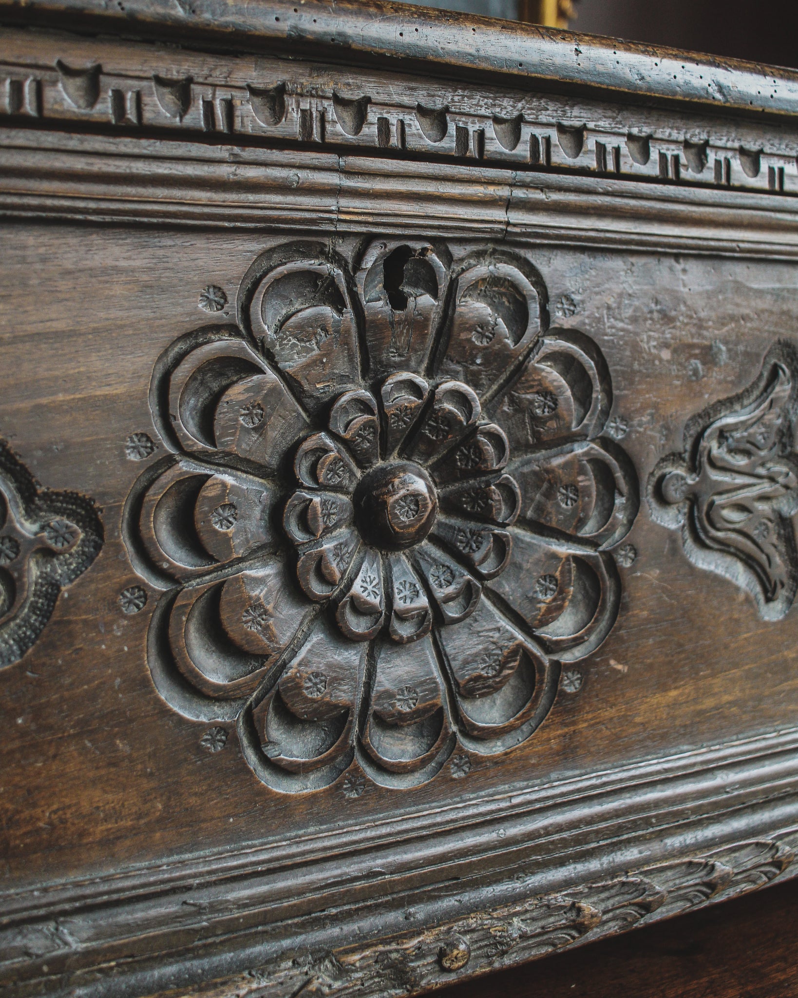 Italian Floral Carved Cassone