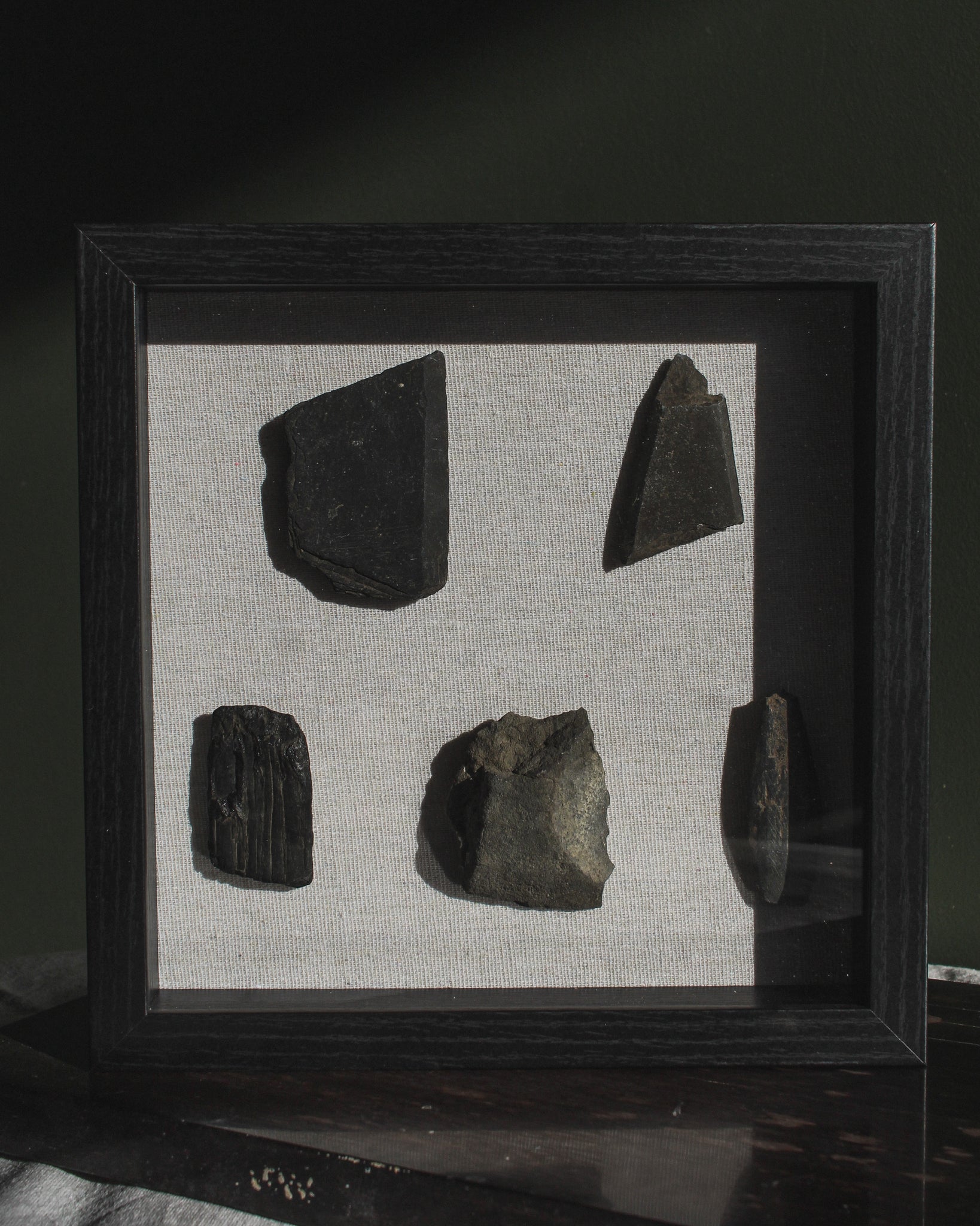 Archaic Period Stone Tools in Shadow Box Frame