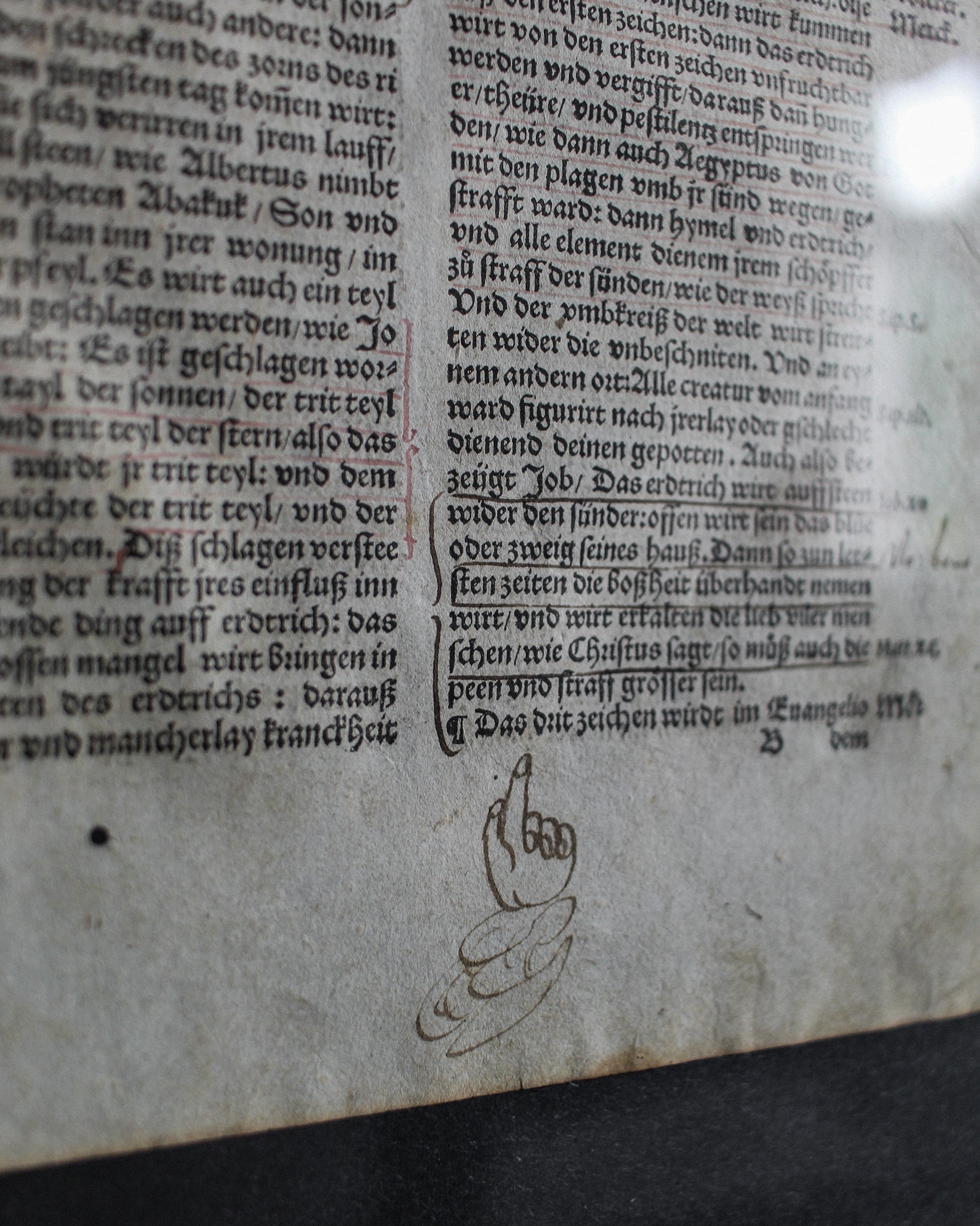 16th Century Bible Leaf with Graffito Annotations