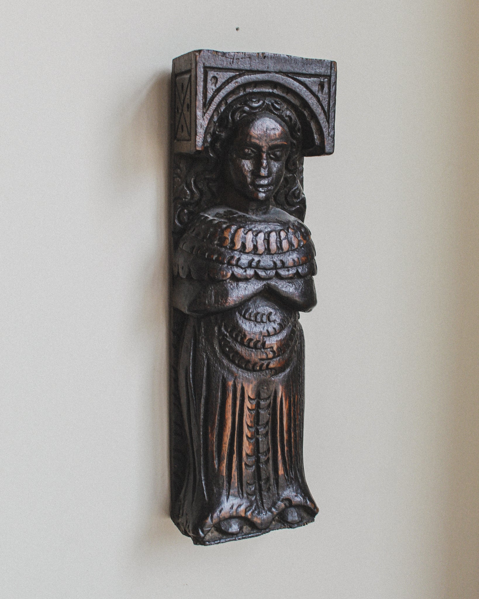 Carved Pilaster Section of Saint