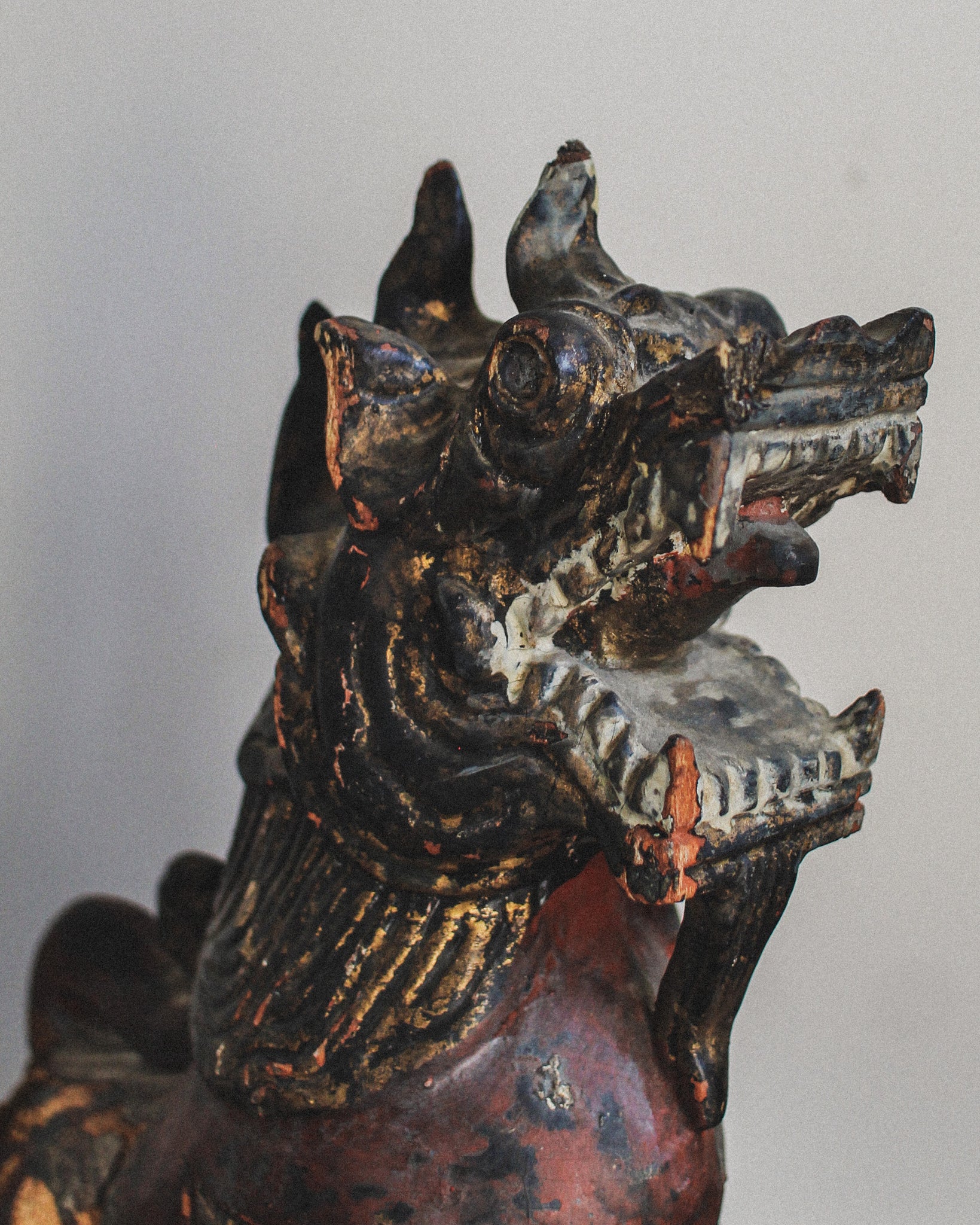 Carved and Polychromed Fu Dog