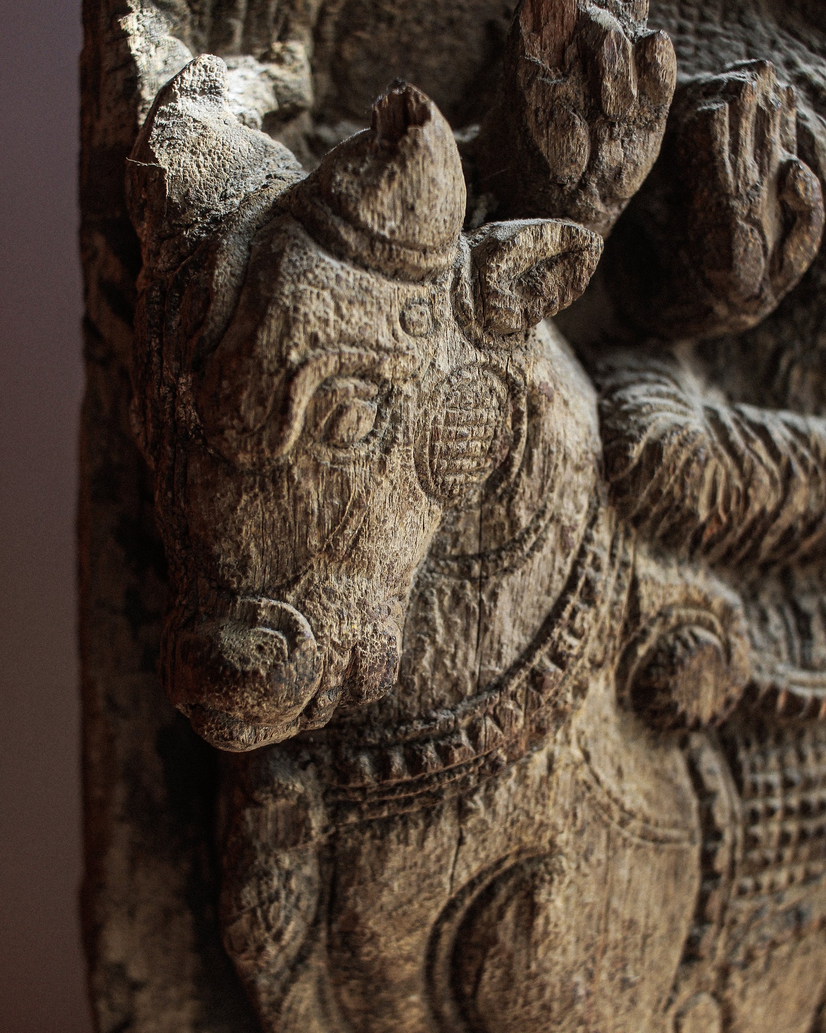Shiva on Nandi Temple Carving on Stand