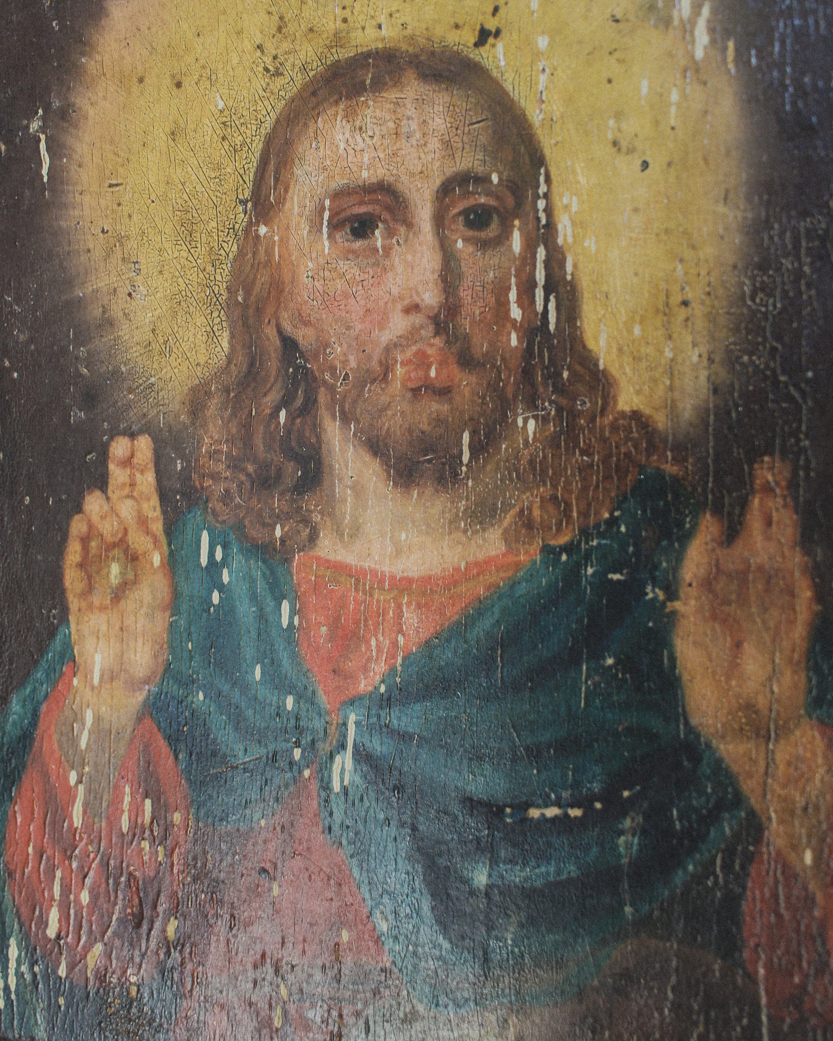 Egg Gesso Icon of Christ