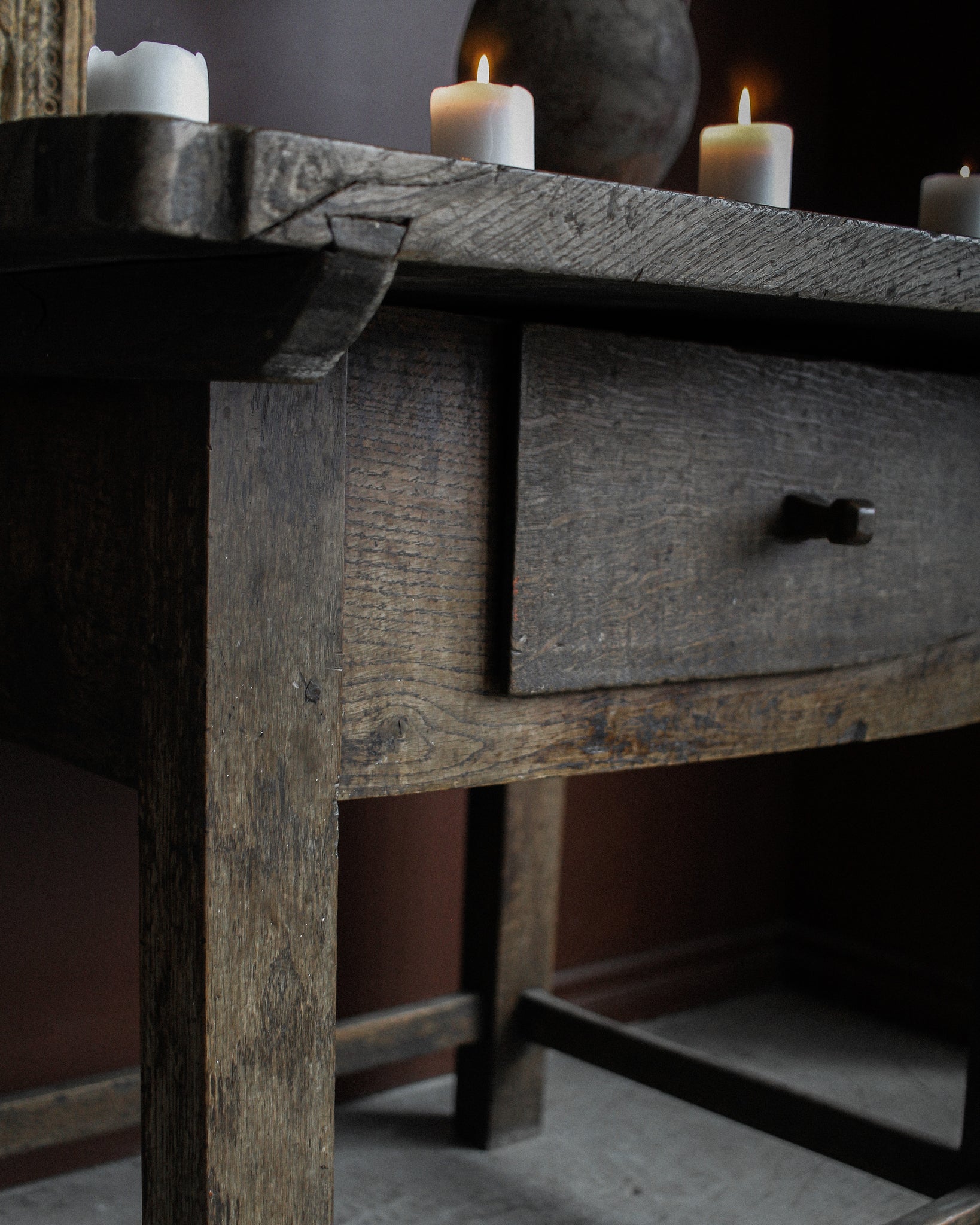 French Alps Mountain Primitive Work Table