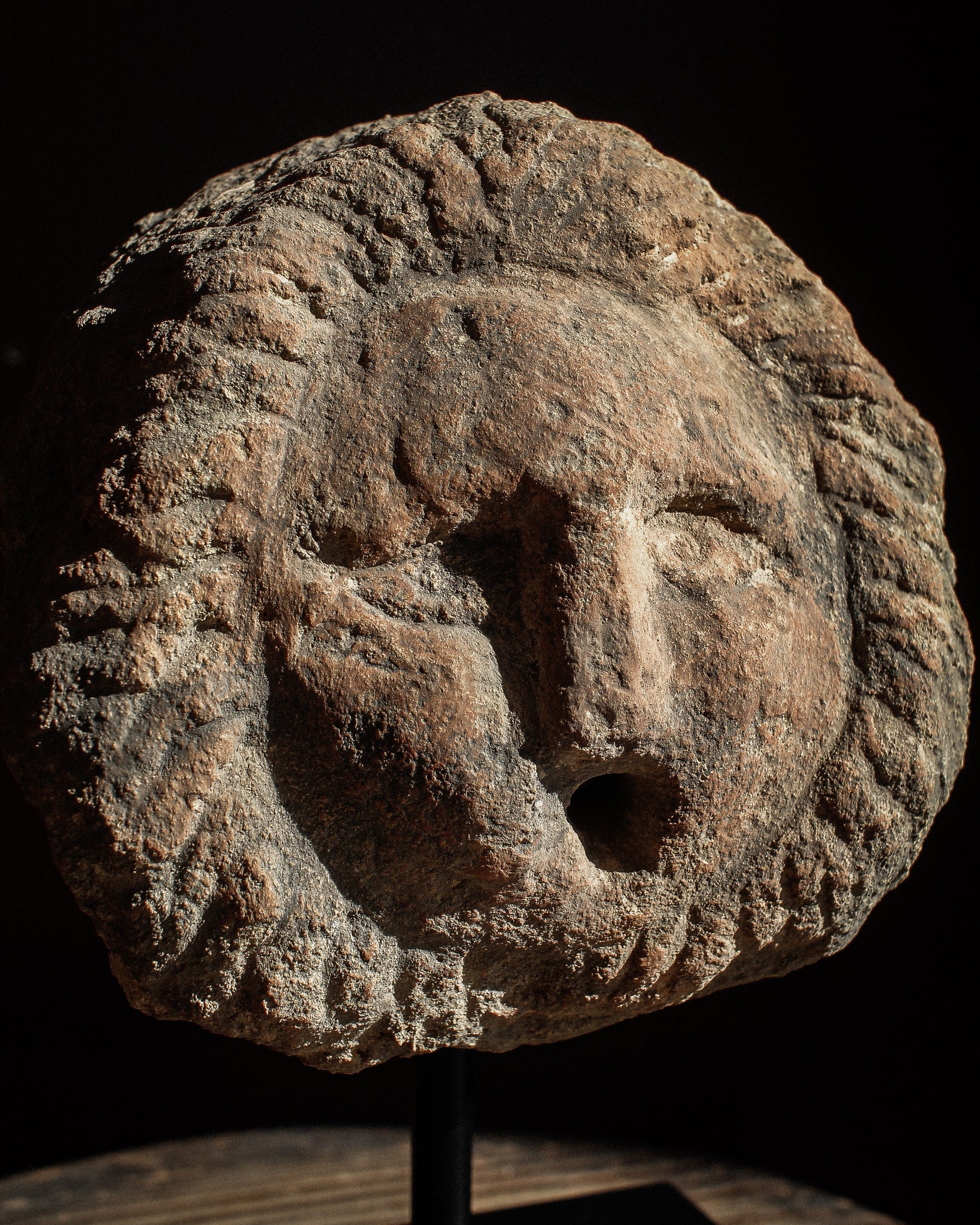 14th Century Sun God Helios Sandstone Fountain End on Stand