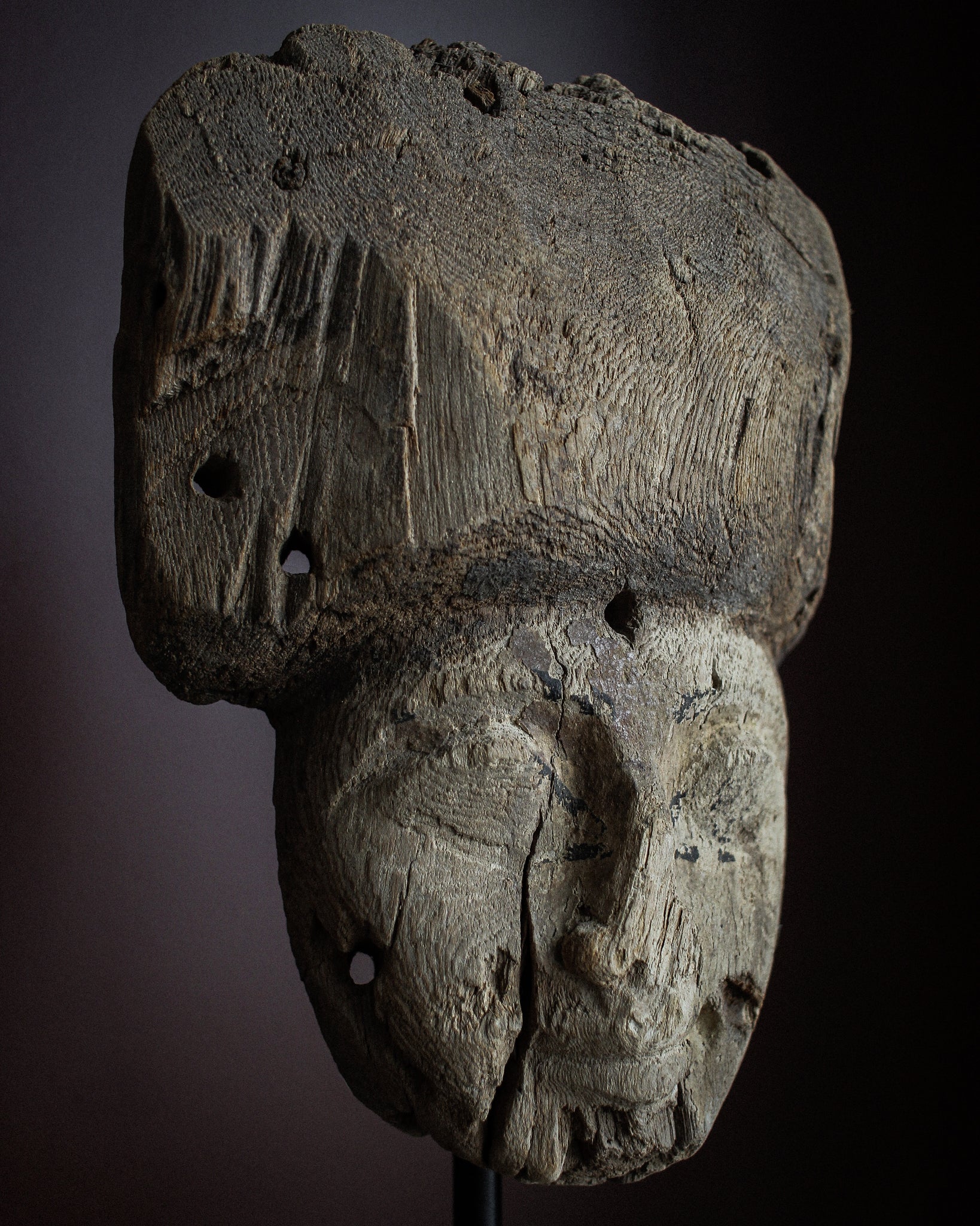 Third Intermediate Period Sarcophagus Mask on Stand