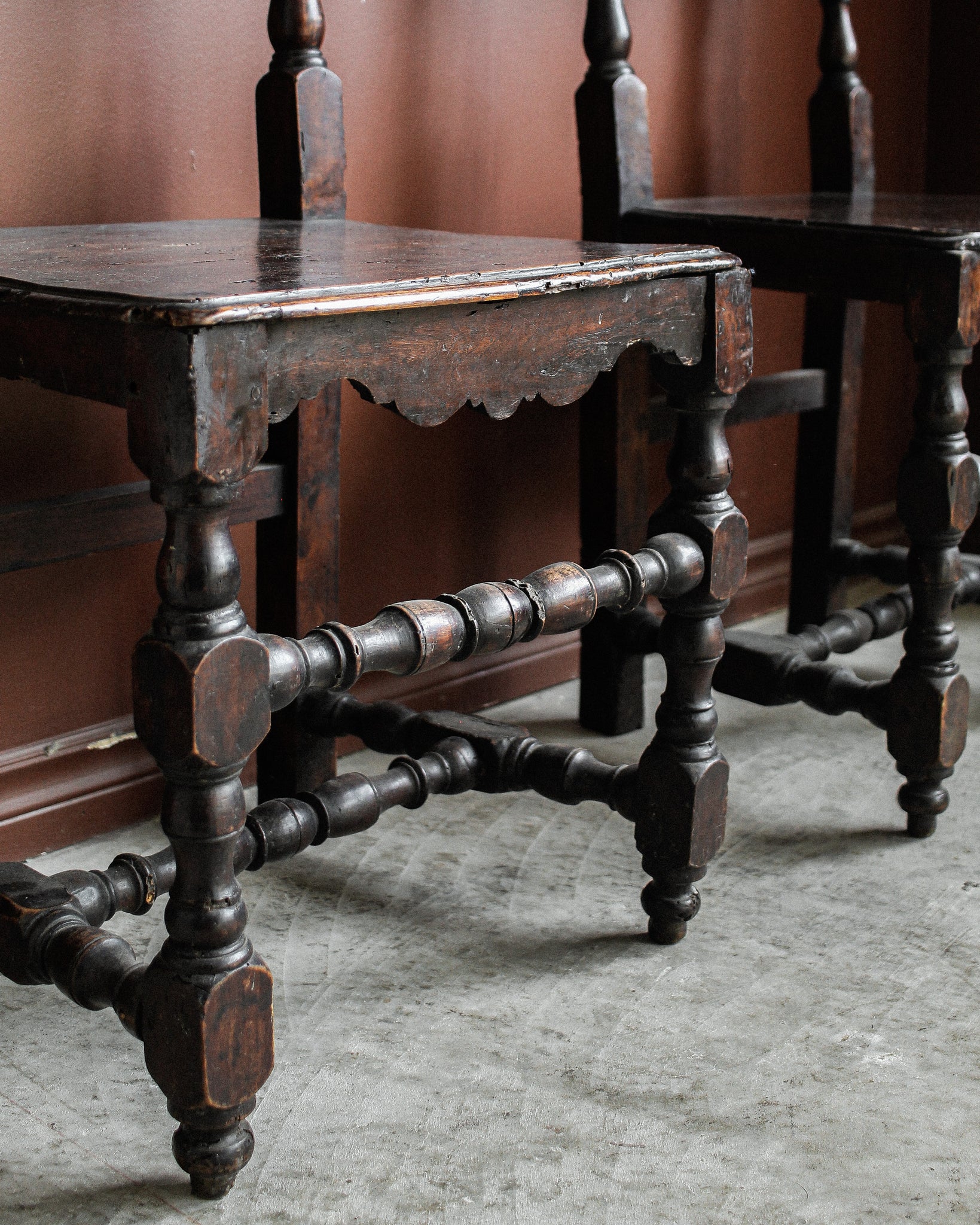 Pair of 17th Century Italian Baroque Walnut Chairs
