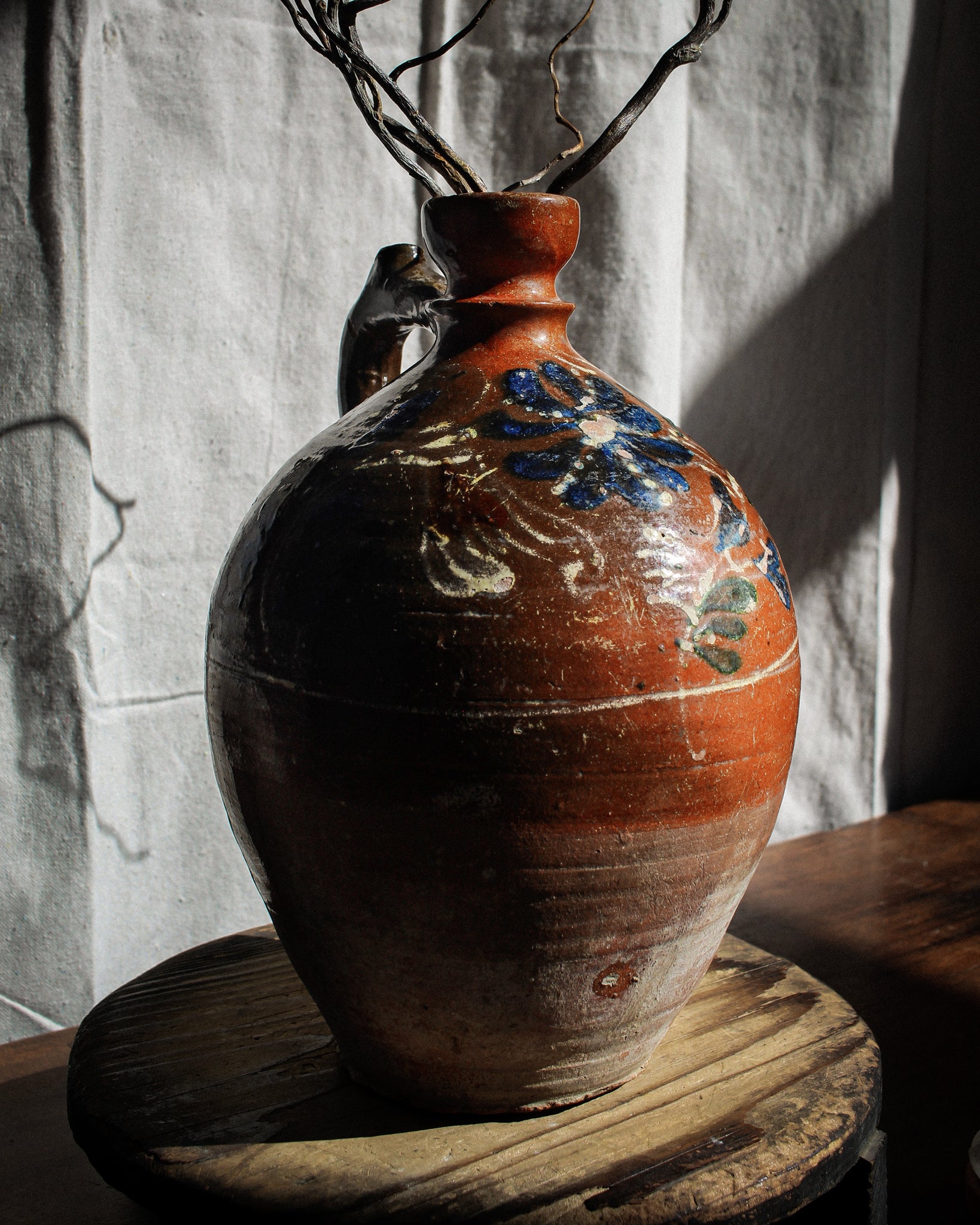 19th Century Painted Water Vessel