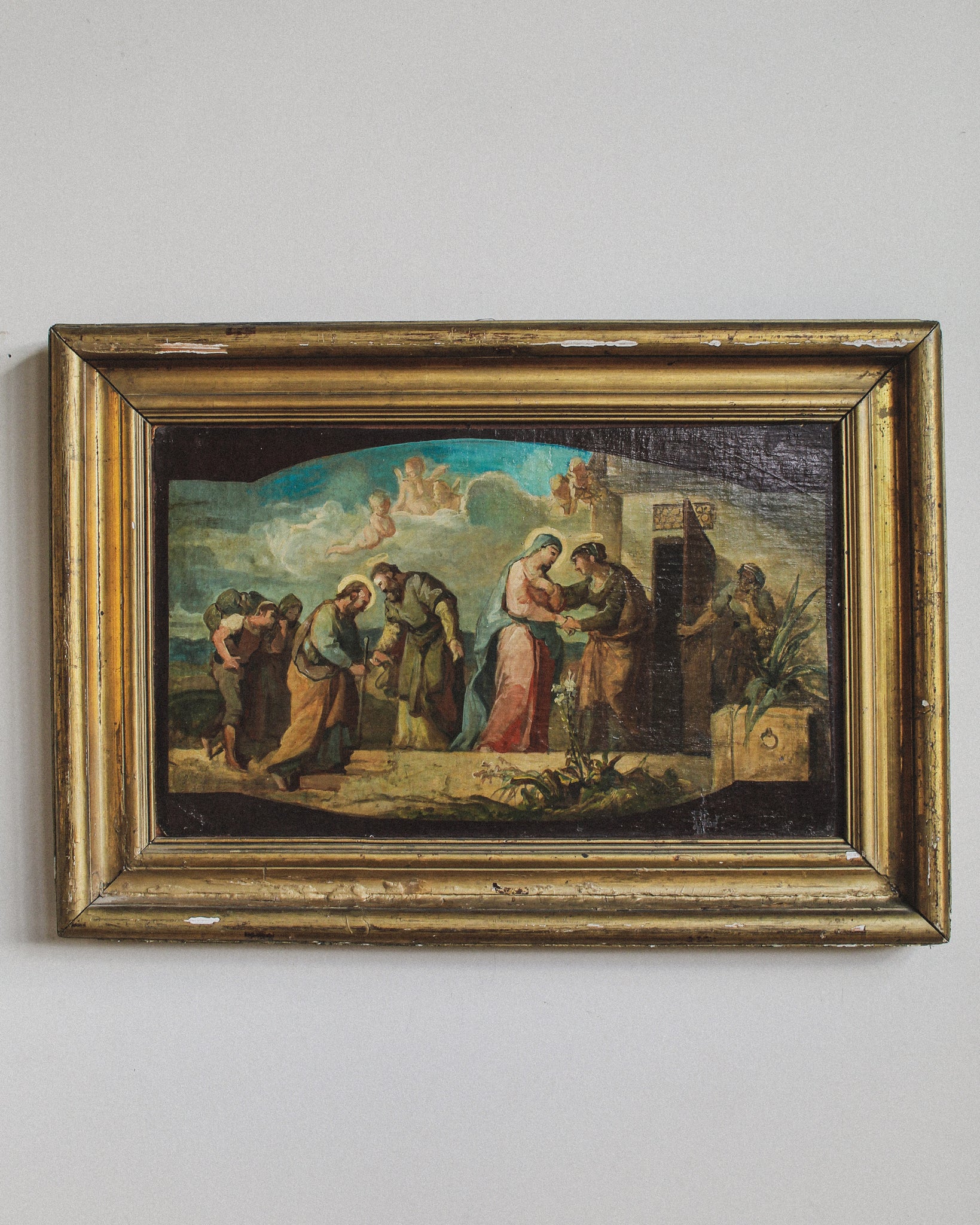 18th Century Oil on Canvas, Applied to Board Scene