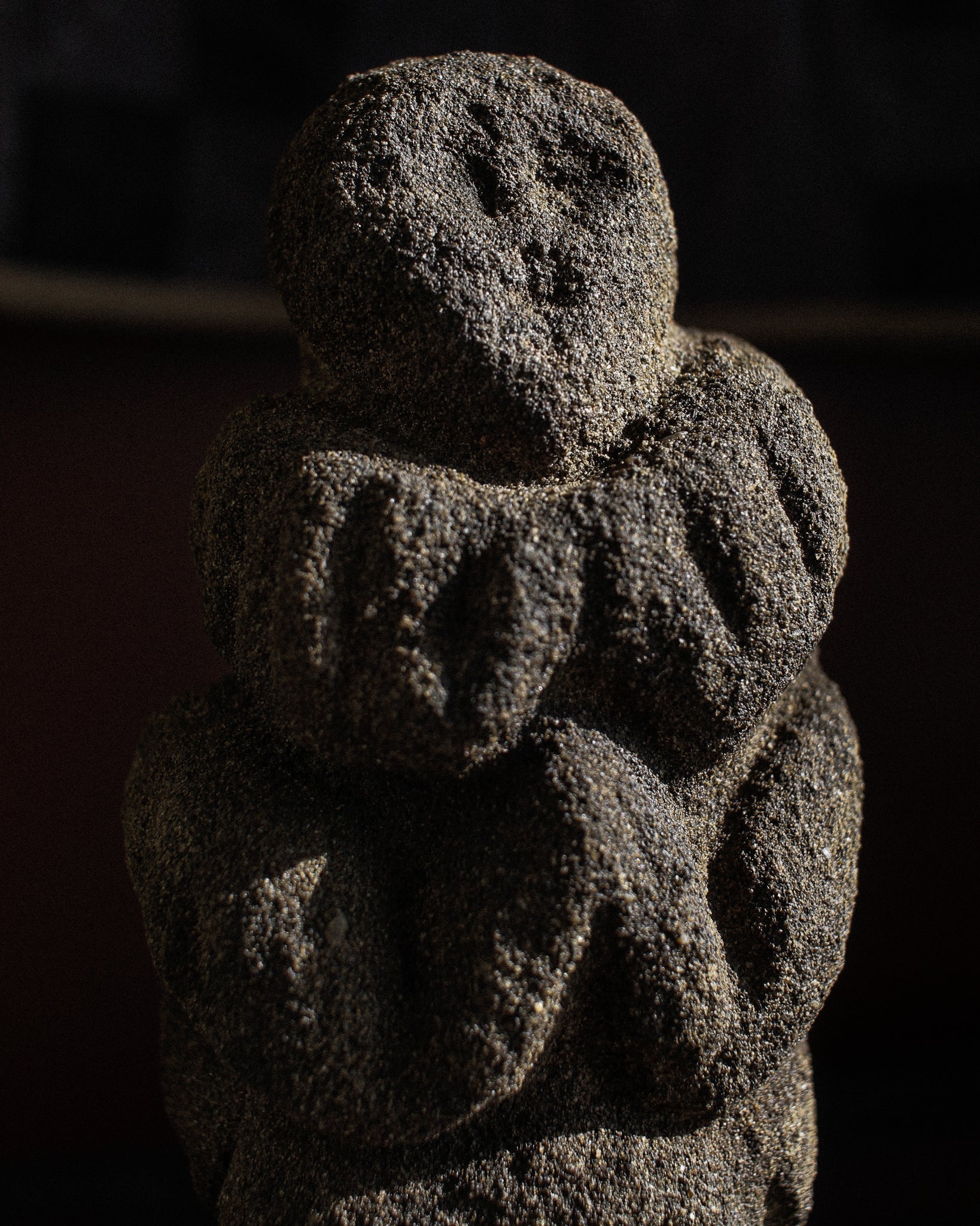 Late Medieval Sandstone Priest in Prayer on Stand