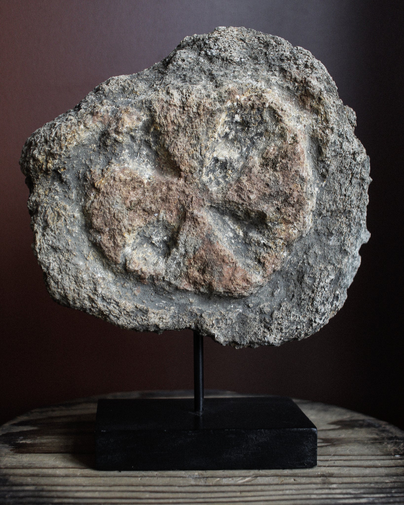 Medieval Maltese Cross Stone Sculpture on Stand