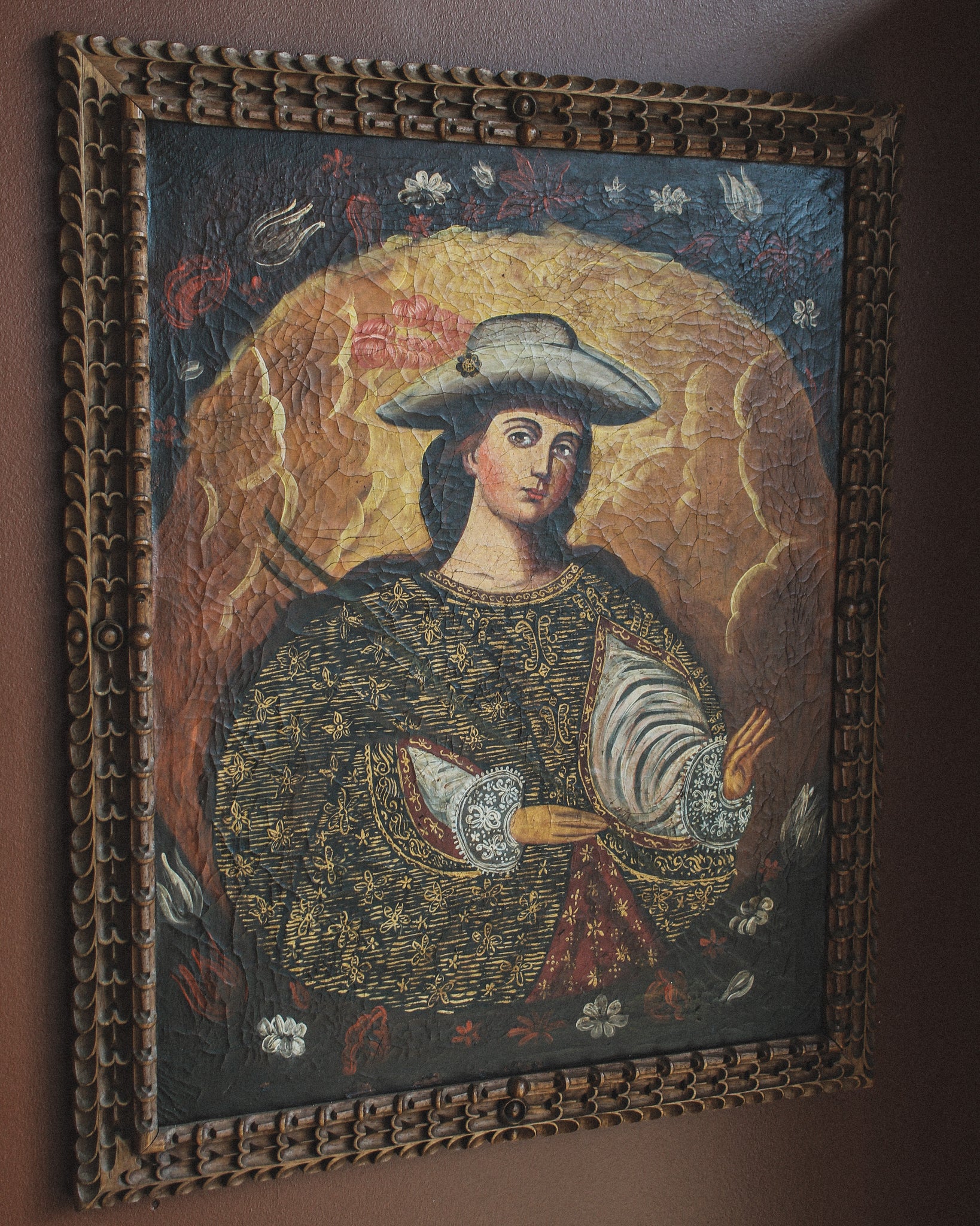 Virgen De La Montera, Cuzco School, Oil on Canvas