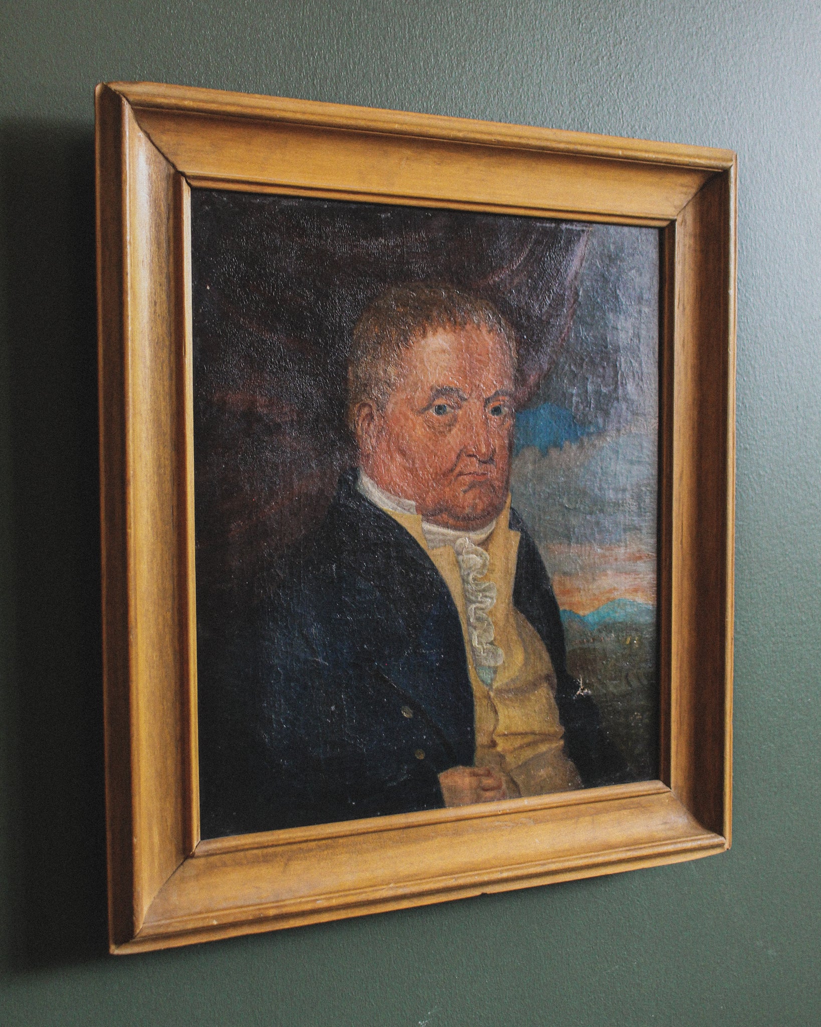 Portrait of Man Above Landscape