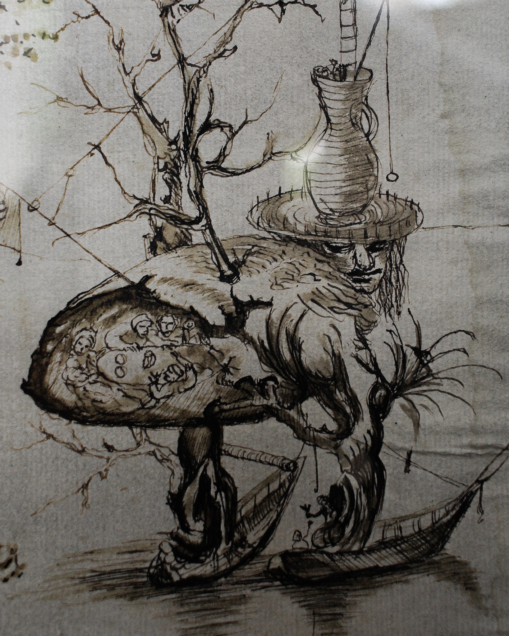 Preparatory Sketch, Studio of Hieronymus Bosch, Ink on Paper, Late 15th Century