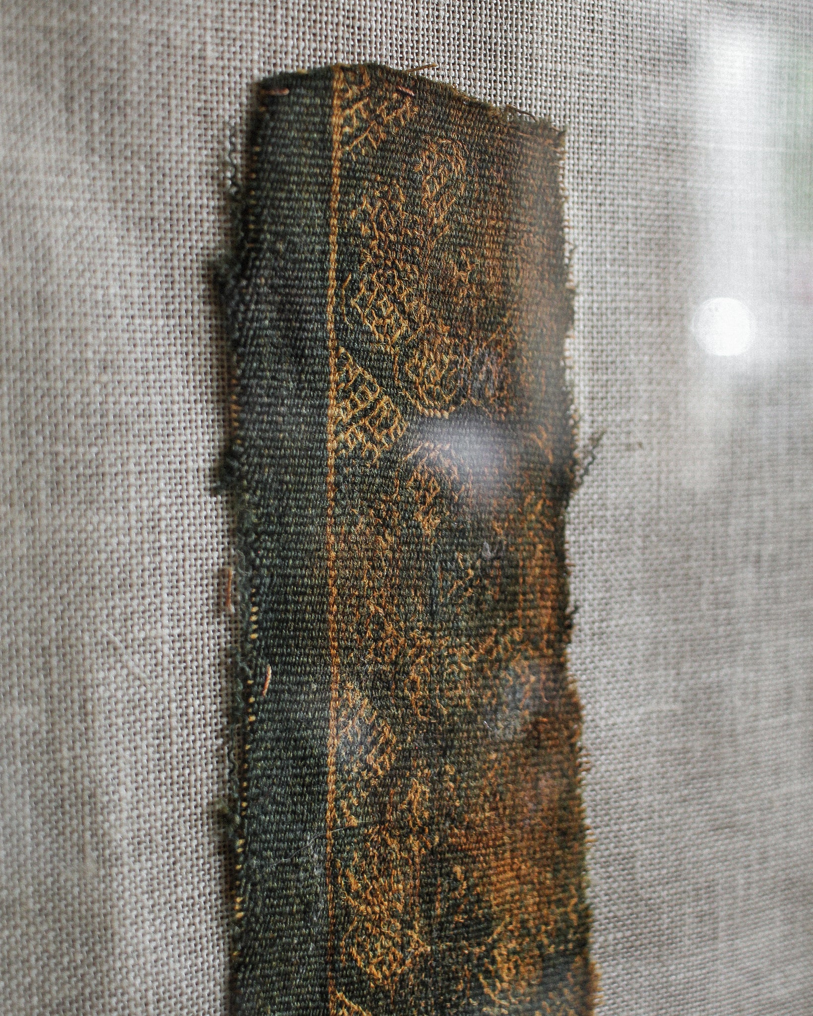 Coptic Egyptian Textile Fragment in Frame