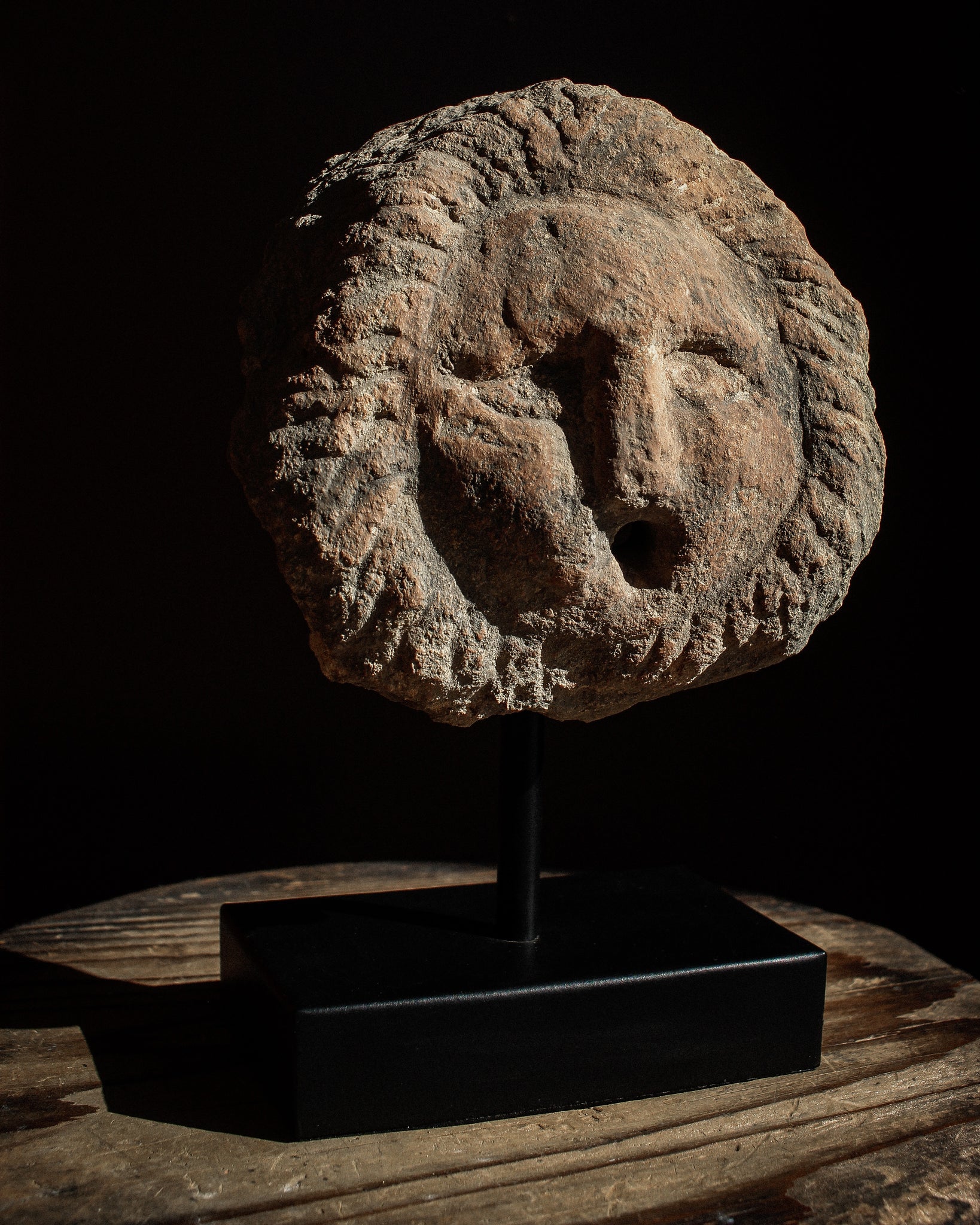 14th Century Sun God Helios Sandstone Fountain End on Stand