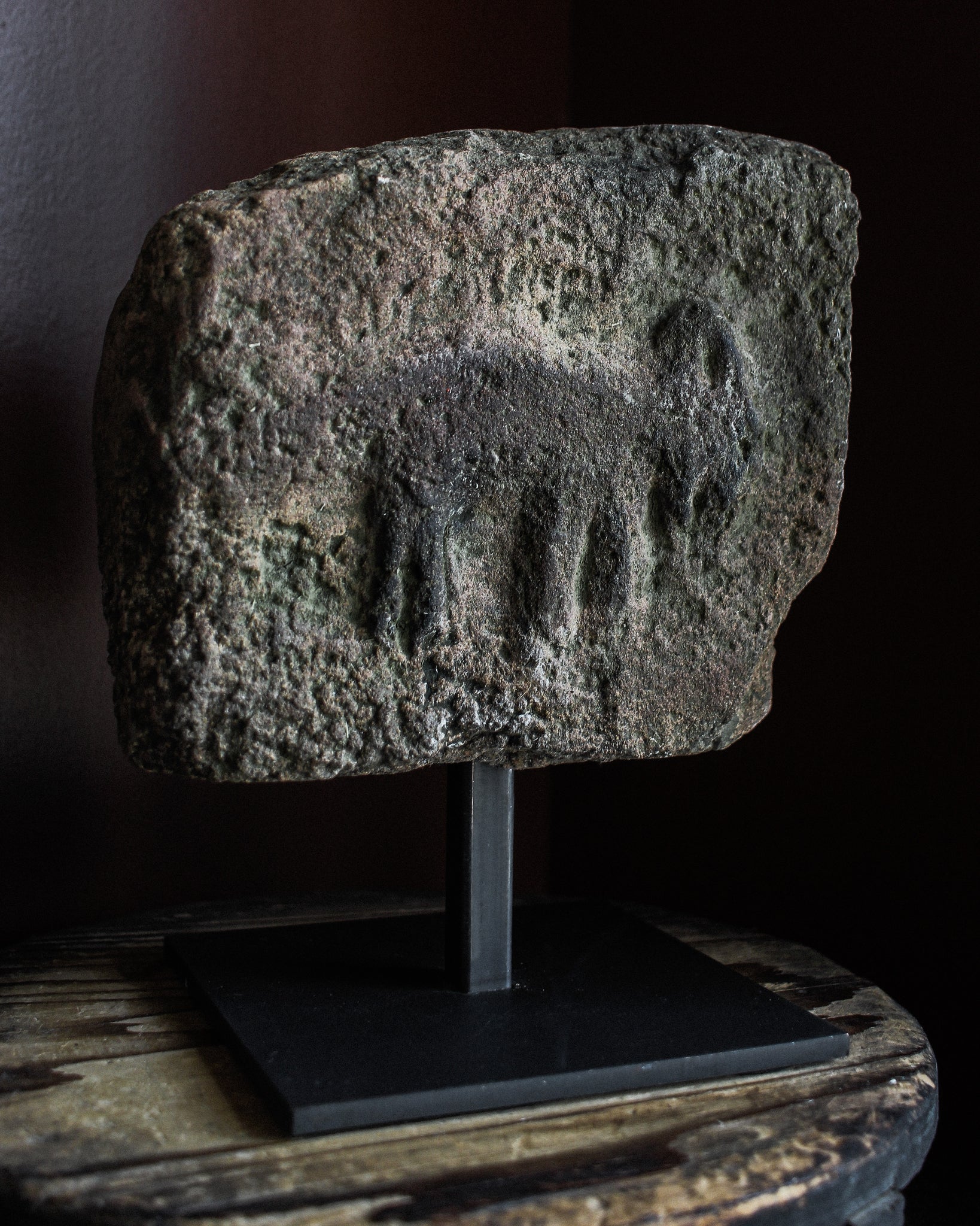 Iron Age Scottish Stone Carving of a Fox on Stand