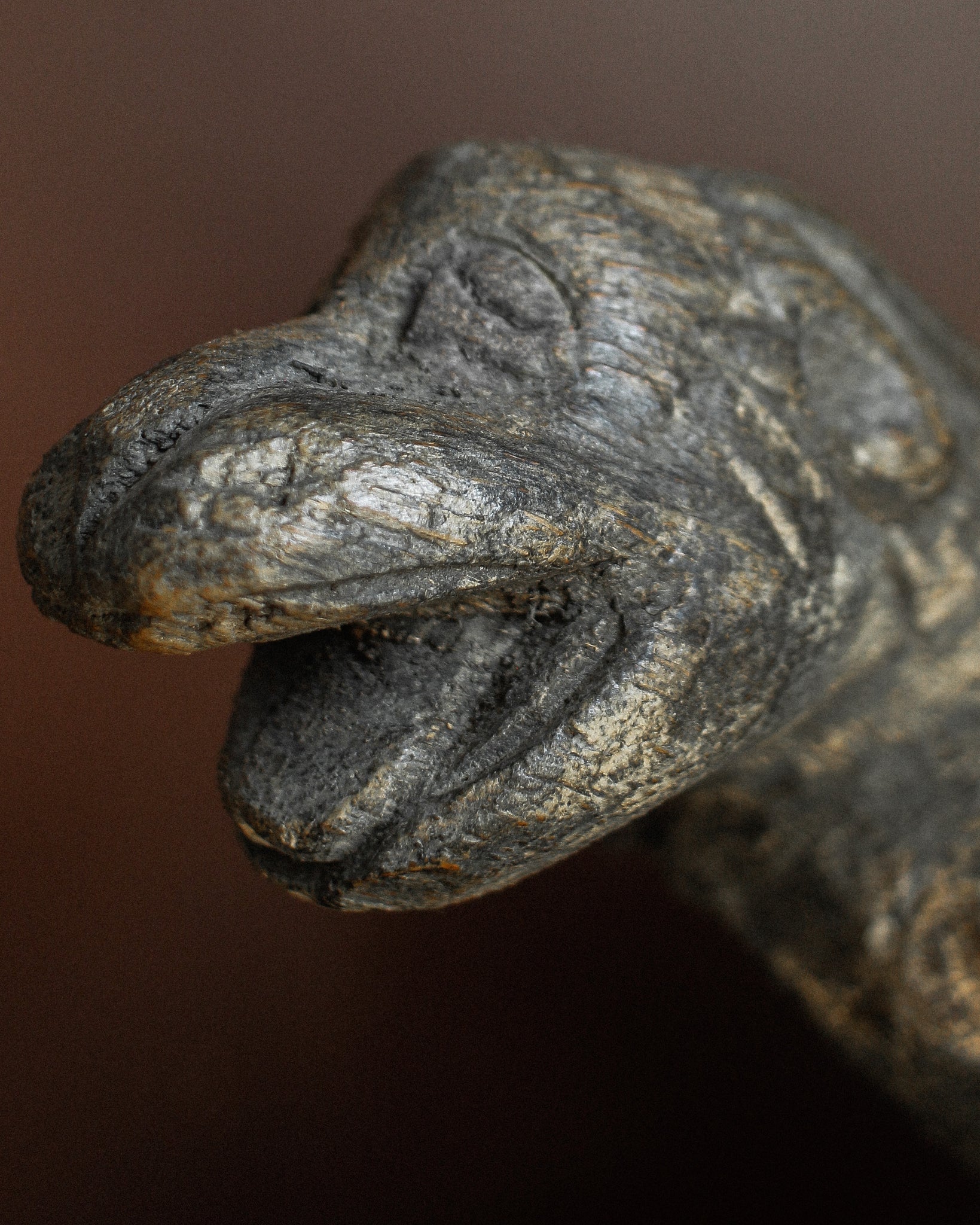 Egyptian New Kingdom Period Palm Wood Carved Lion Figure
