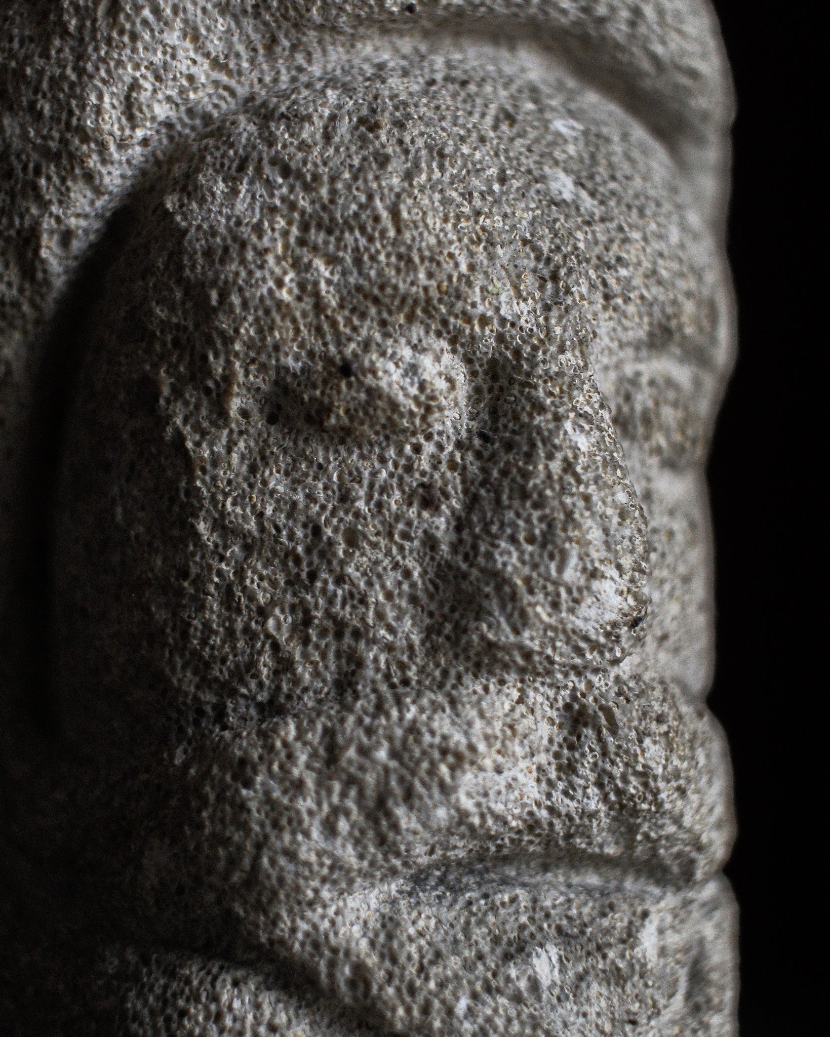 Small Early Medieval Bathstone Head on Plinth