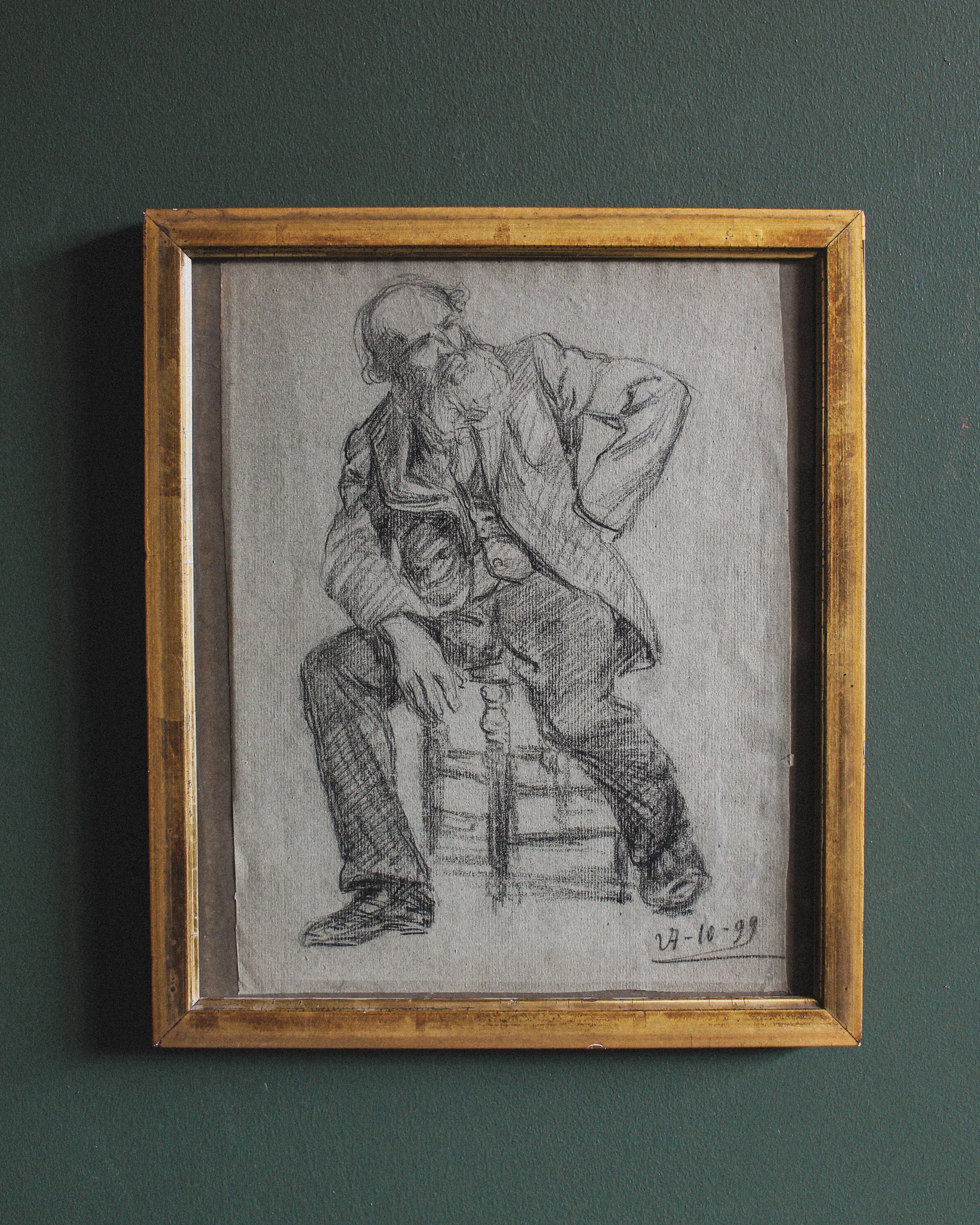 Sitting Man, Pencil on Paper - 1899 (ON HOLD)