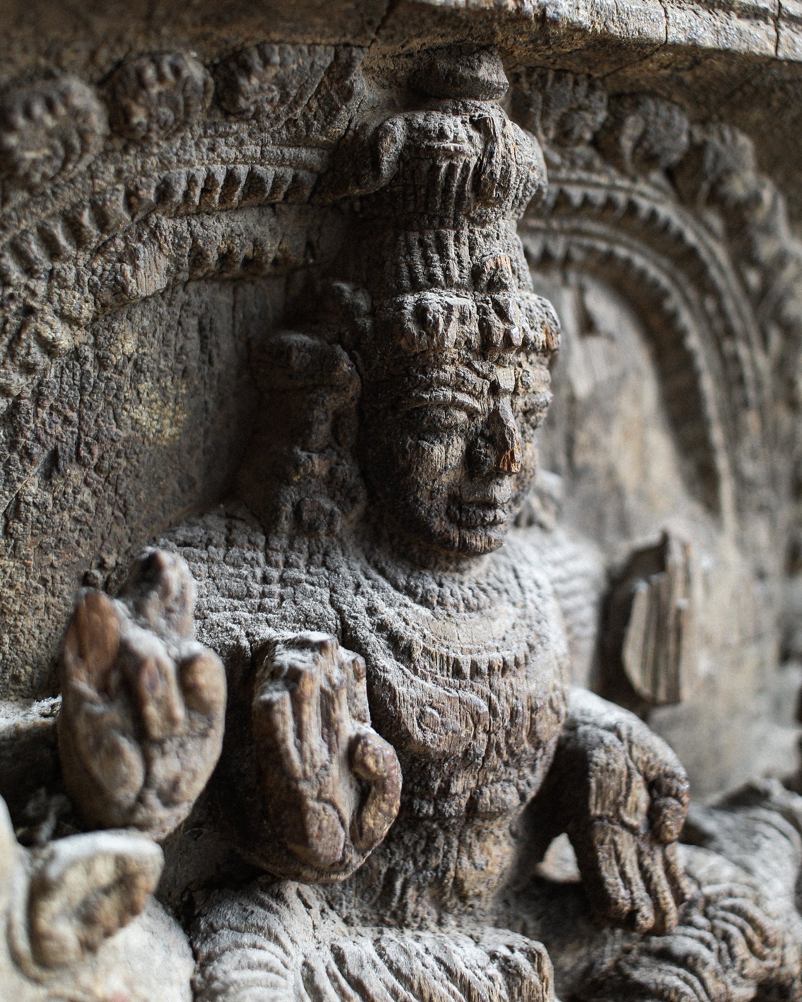 Shiva on Nandi Temple Carving on Stand