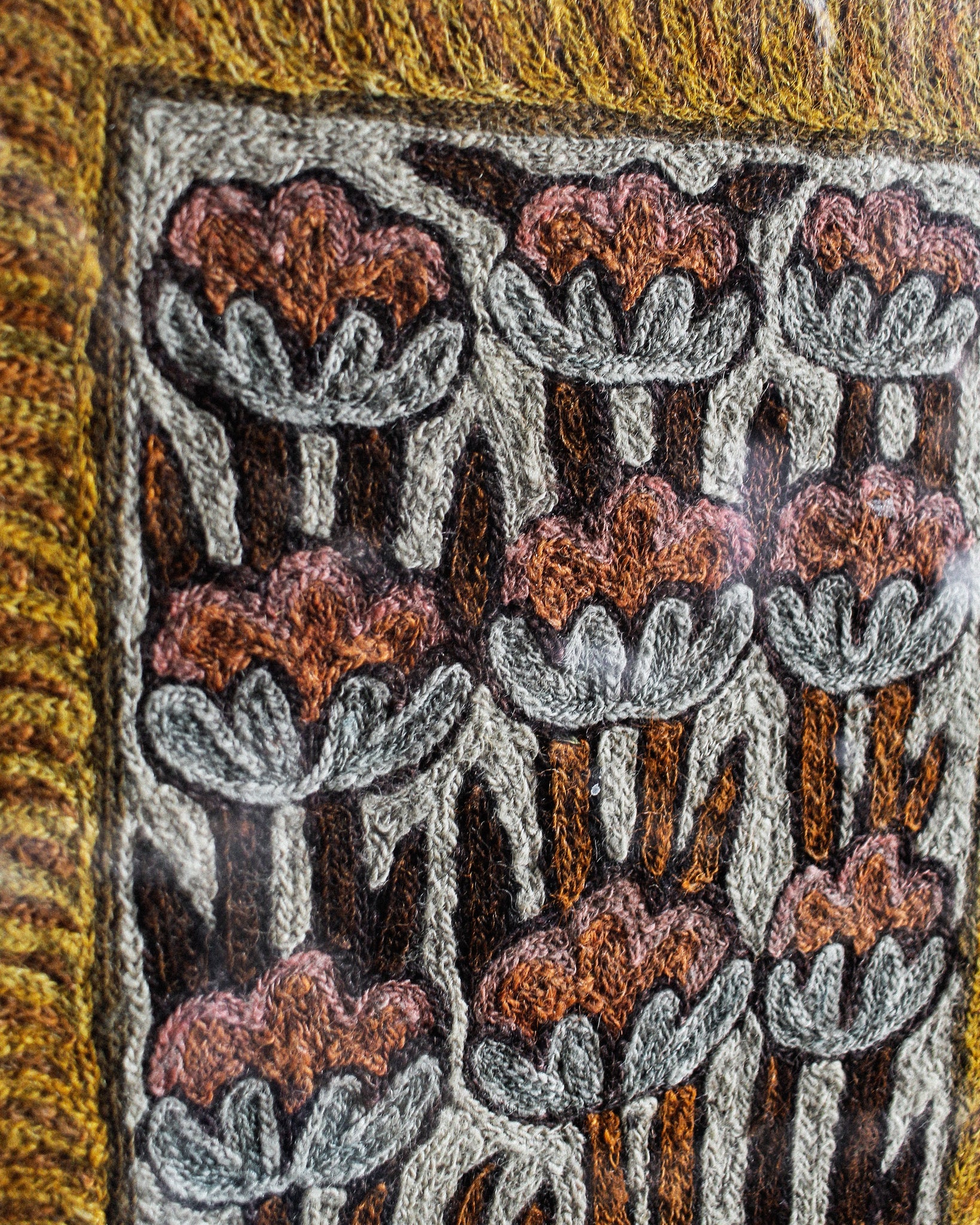18th Century English Crewelwork Textile in Frame
