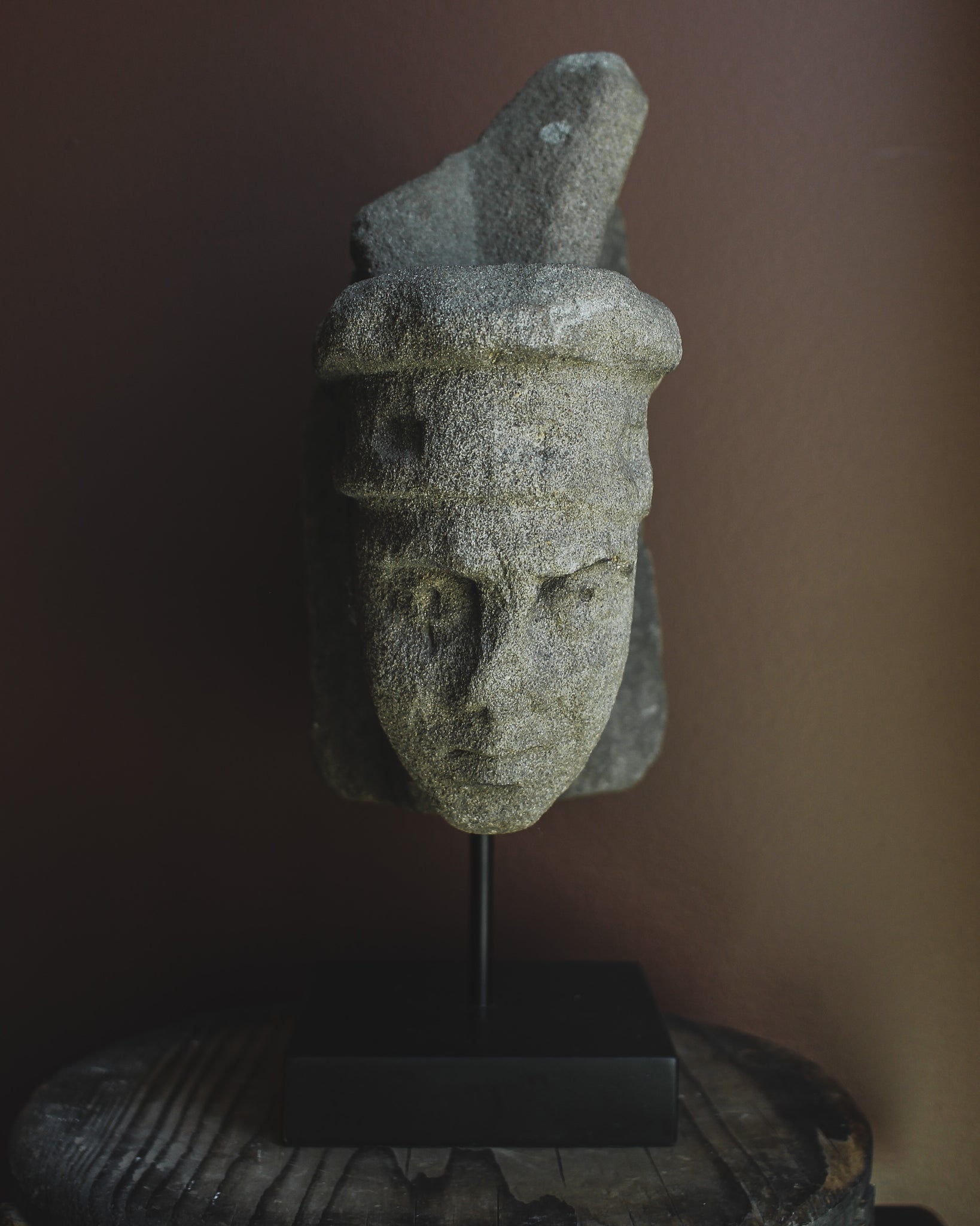 Medieval Stone Head Corbel on Stand