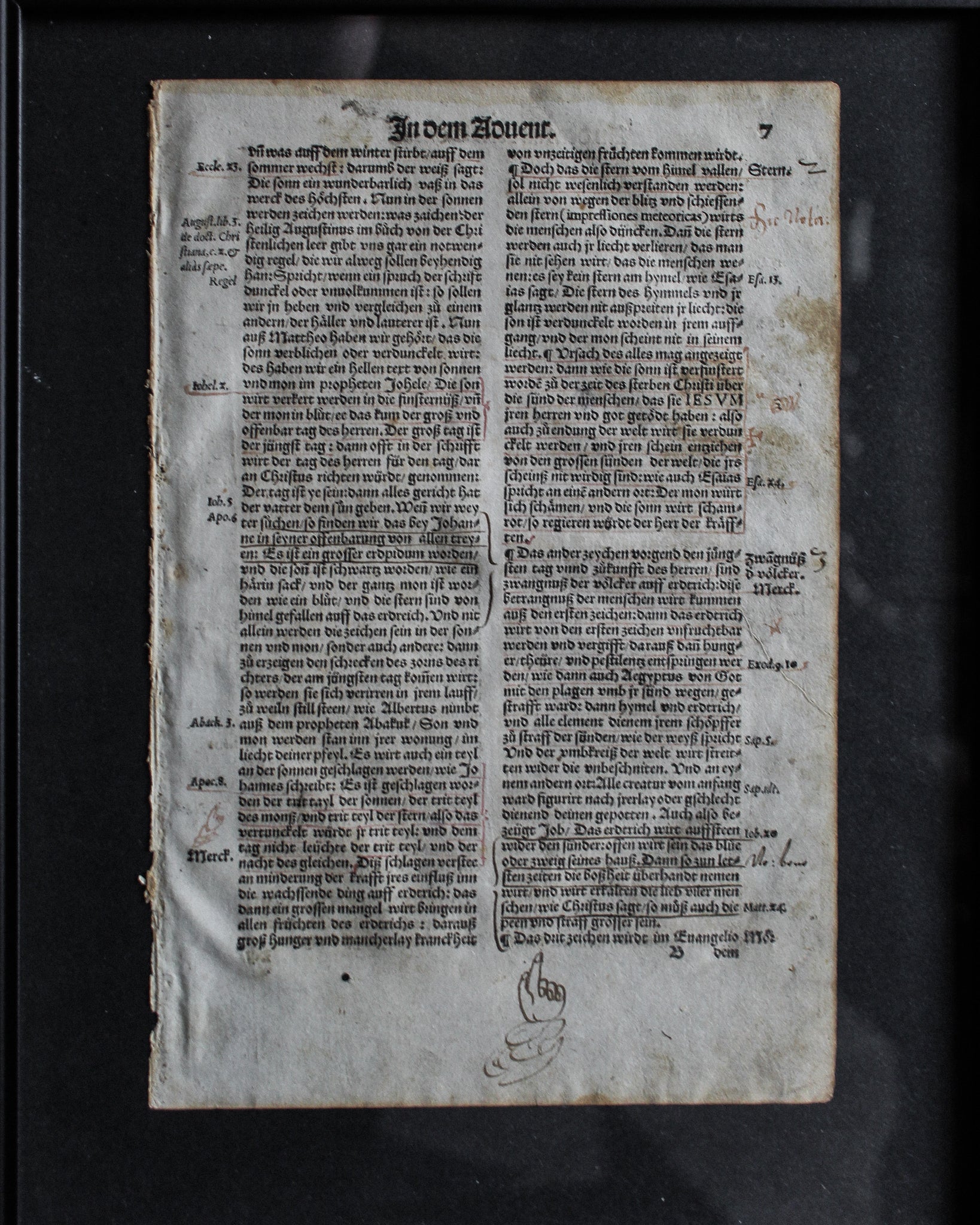 16th Century Bible Leaf with Graffito Annotations