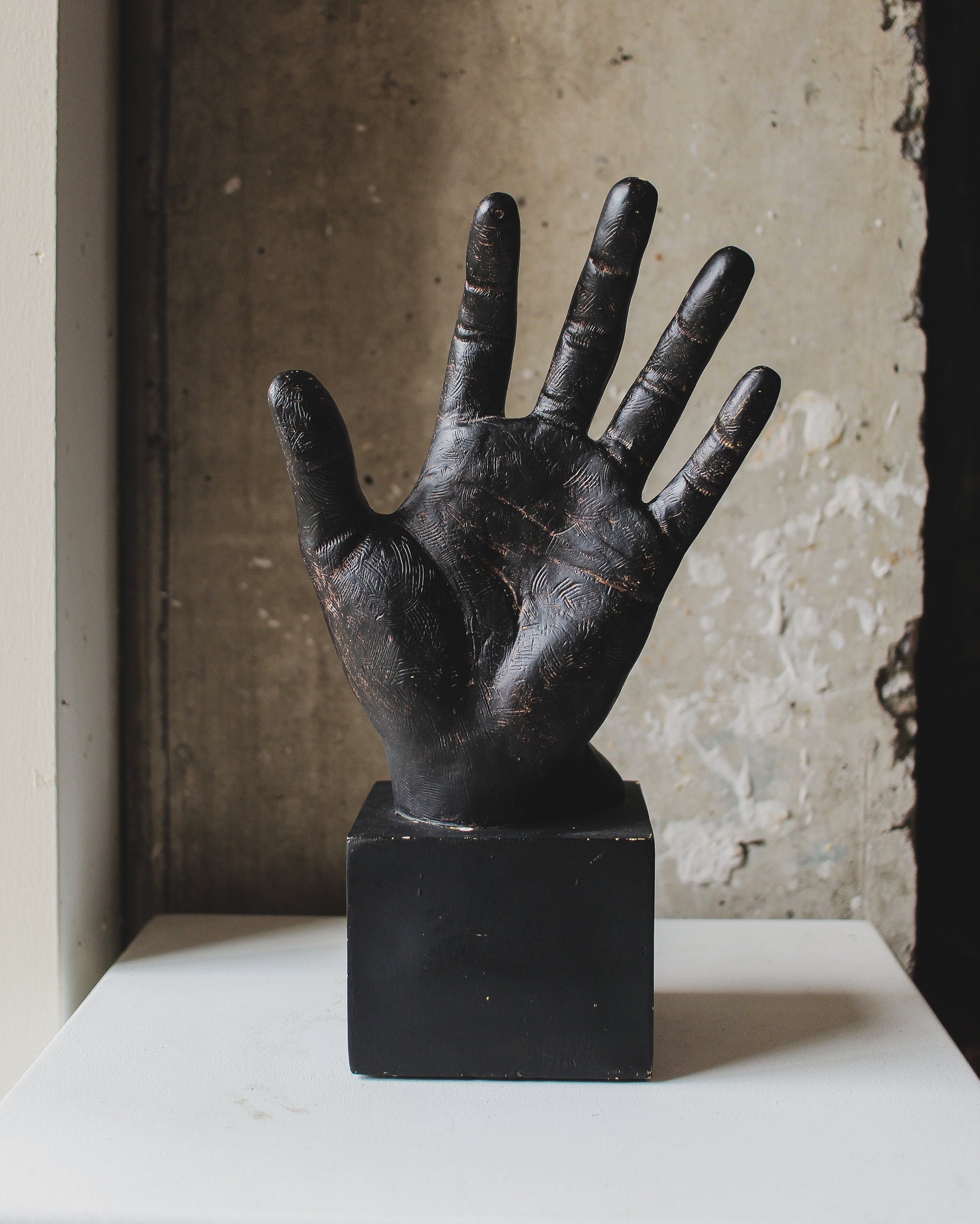 Cast Plaster Hand on Stand