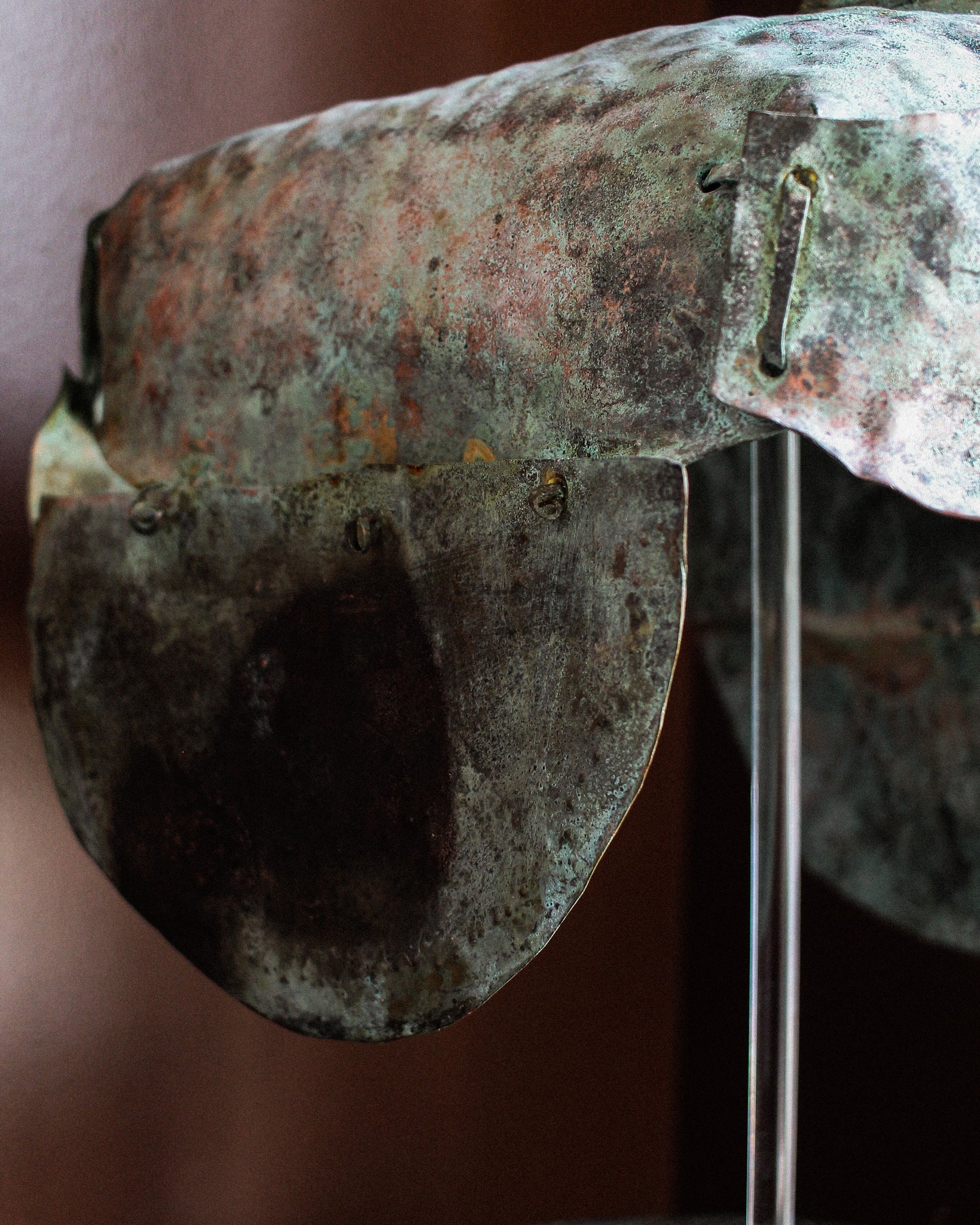 Mystery Bronze Ceremonial Helmet on Stand