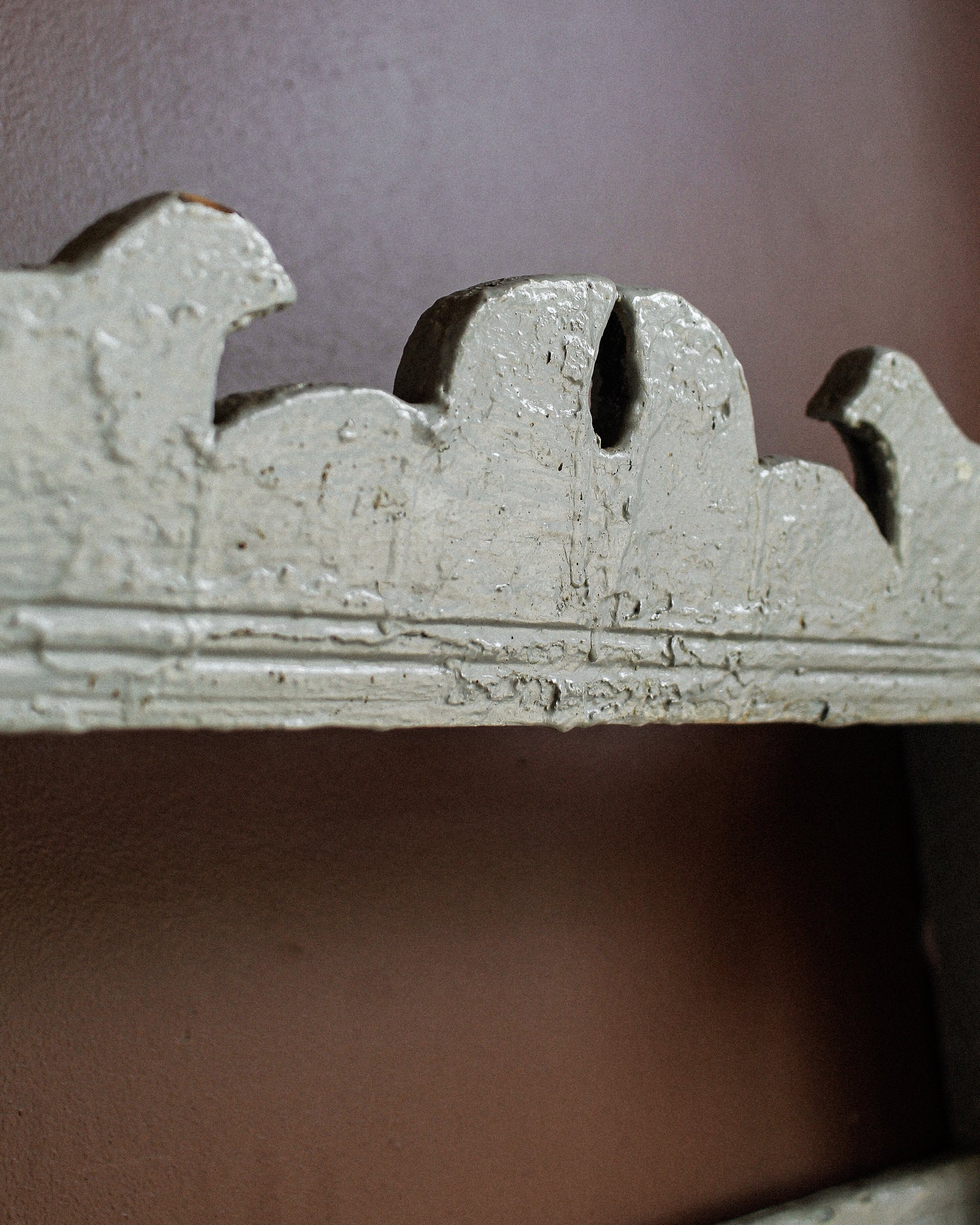 Eastern European Overpainted Hanging Dish Shelf