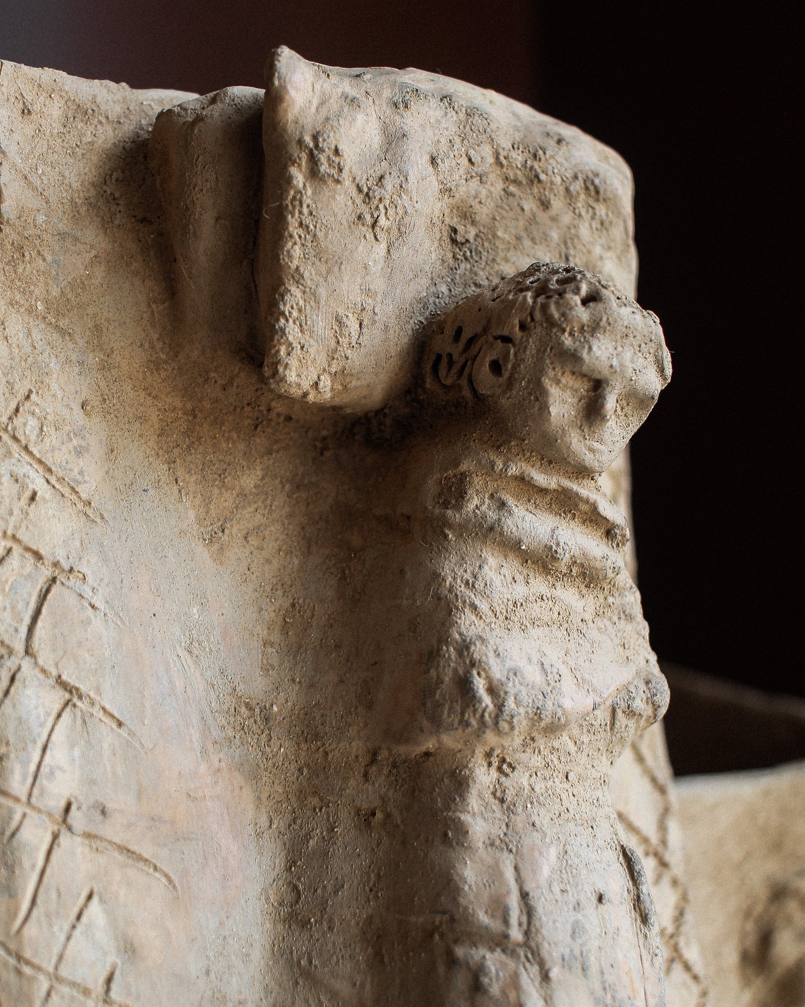 Etruscan Terracotta Cinerary Casket Urn