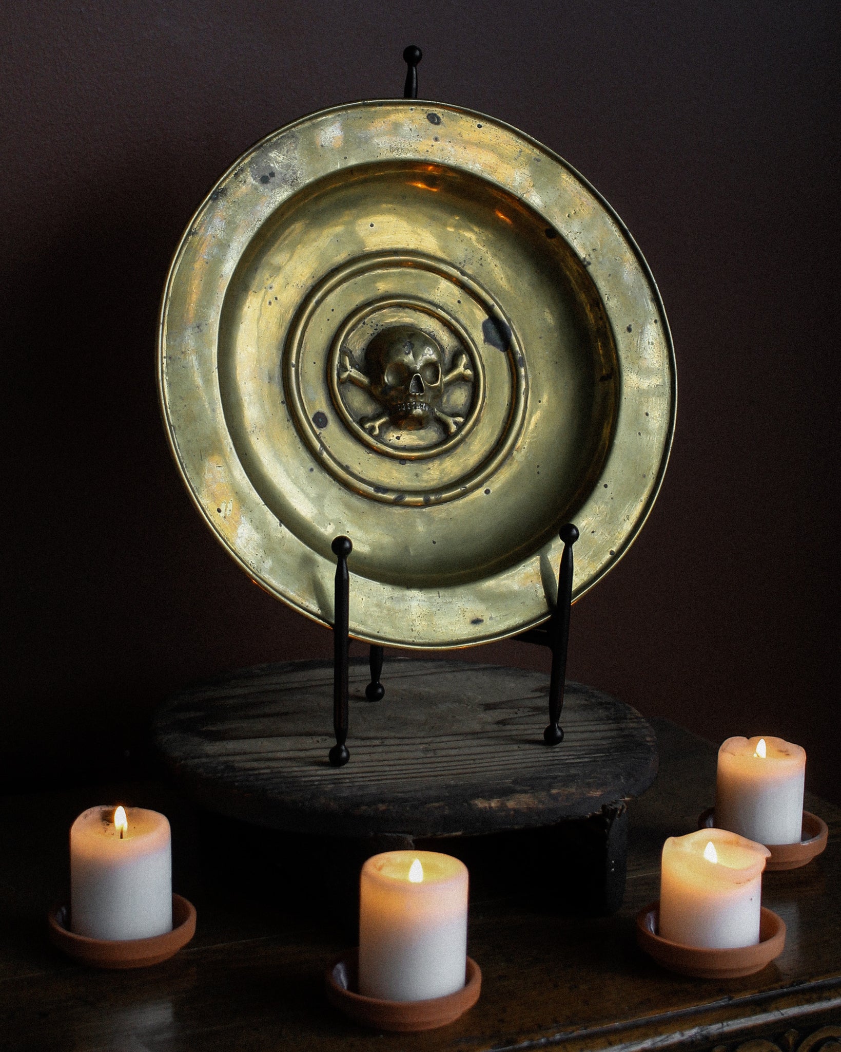 16th Century Nuremberg Memento Mori Alms Dish on Stand (ON HOLD)