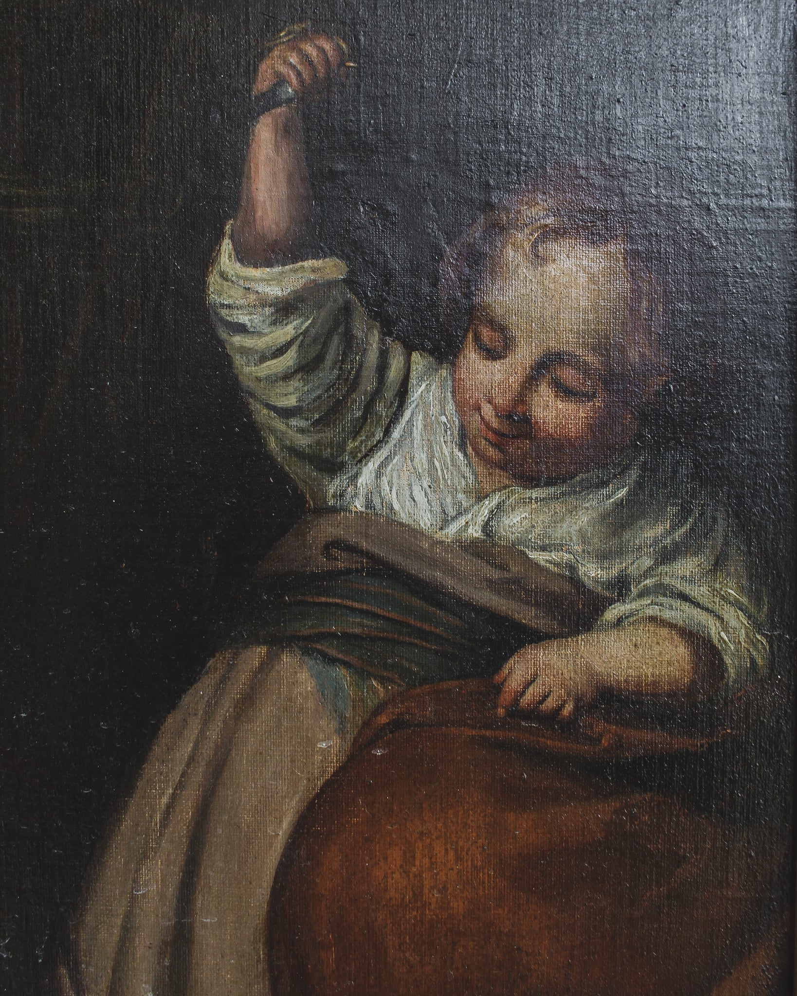 18th Century Child, Oil on Board