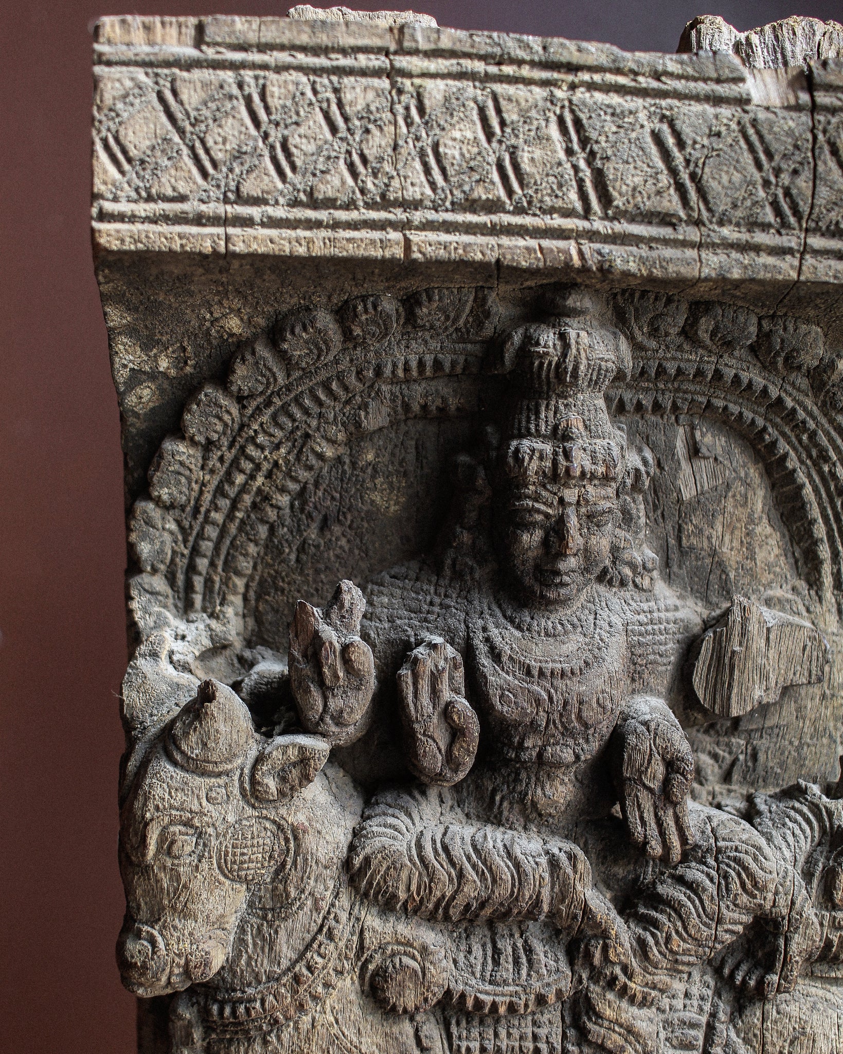 Shiva on Nandi Temple Carving on Stand