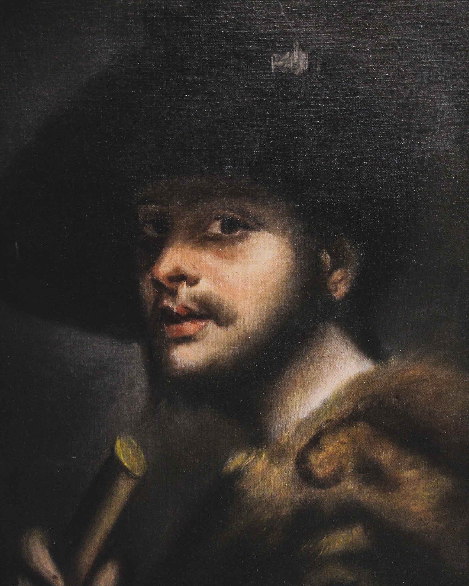 Hat Man, Oil on Canvas Laid on Board