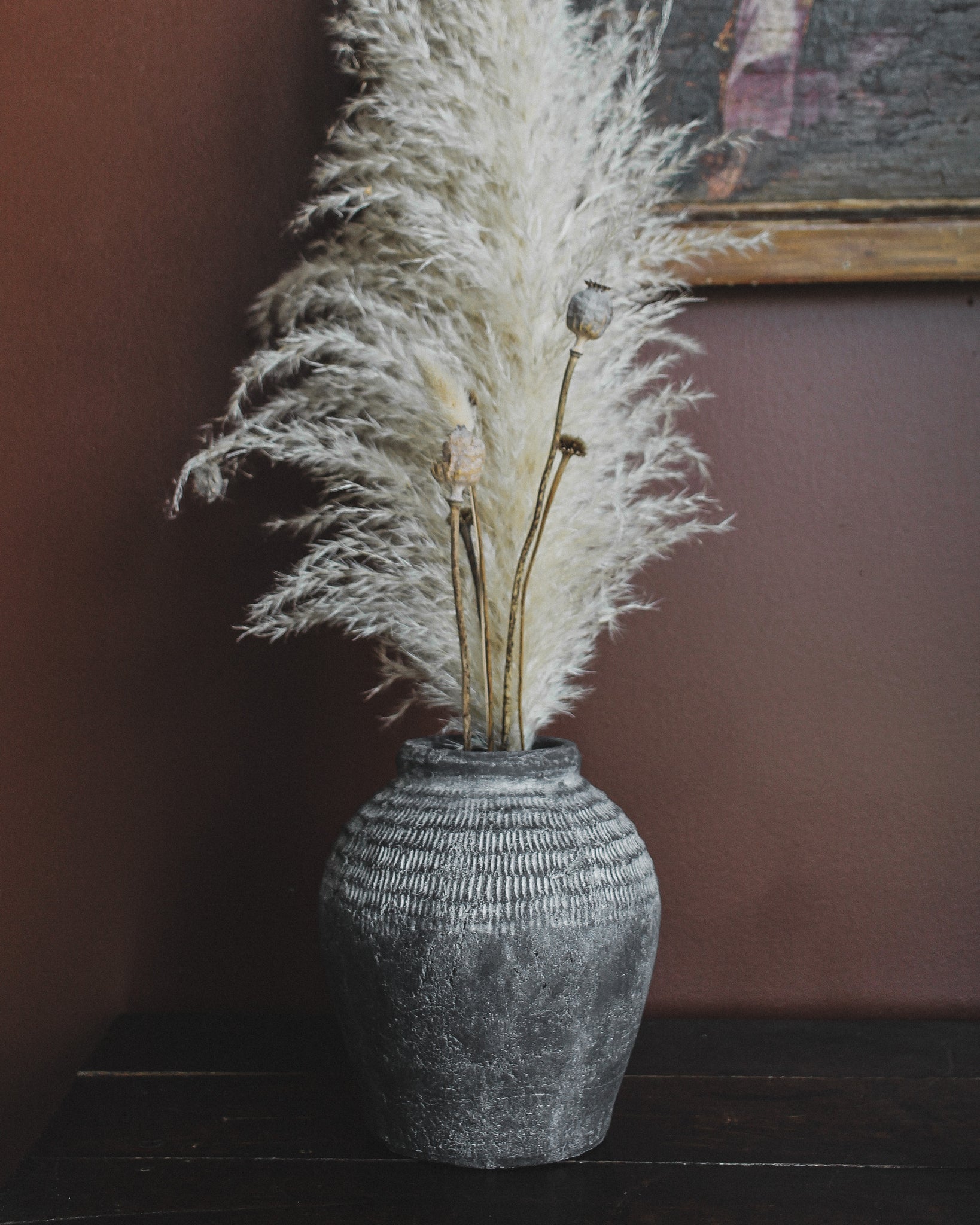 Etched Earthenware Vase